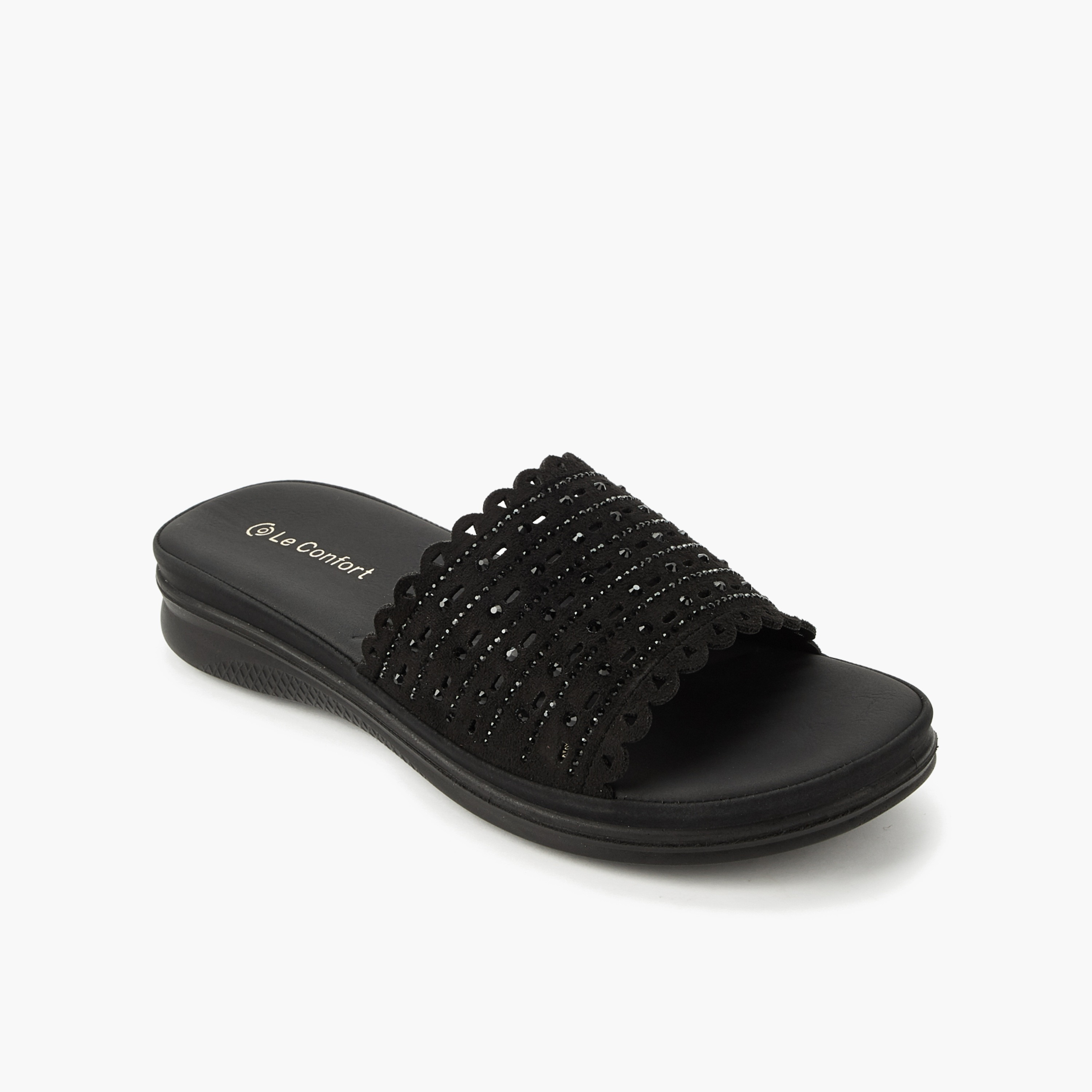 Le Confort Women Laser Cut Embellished Sandals-women-shoes-flats-sandals-image-2