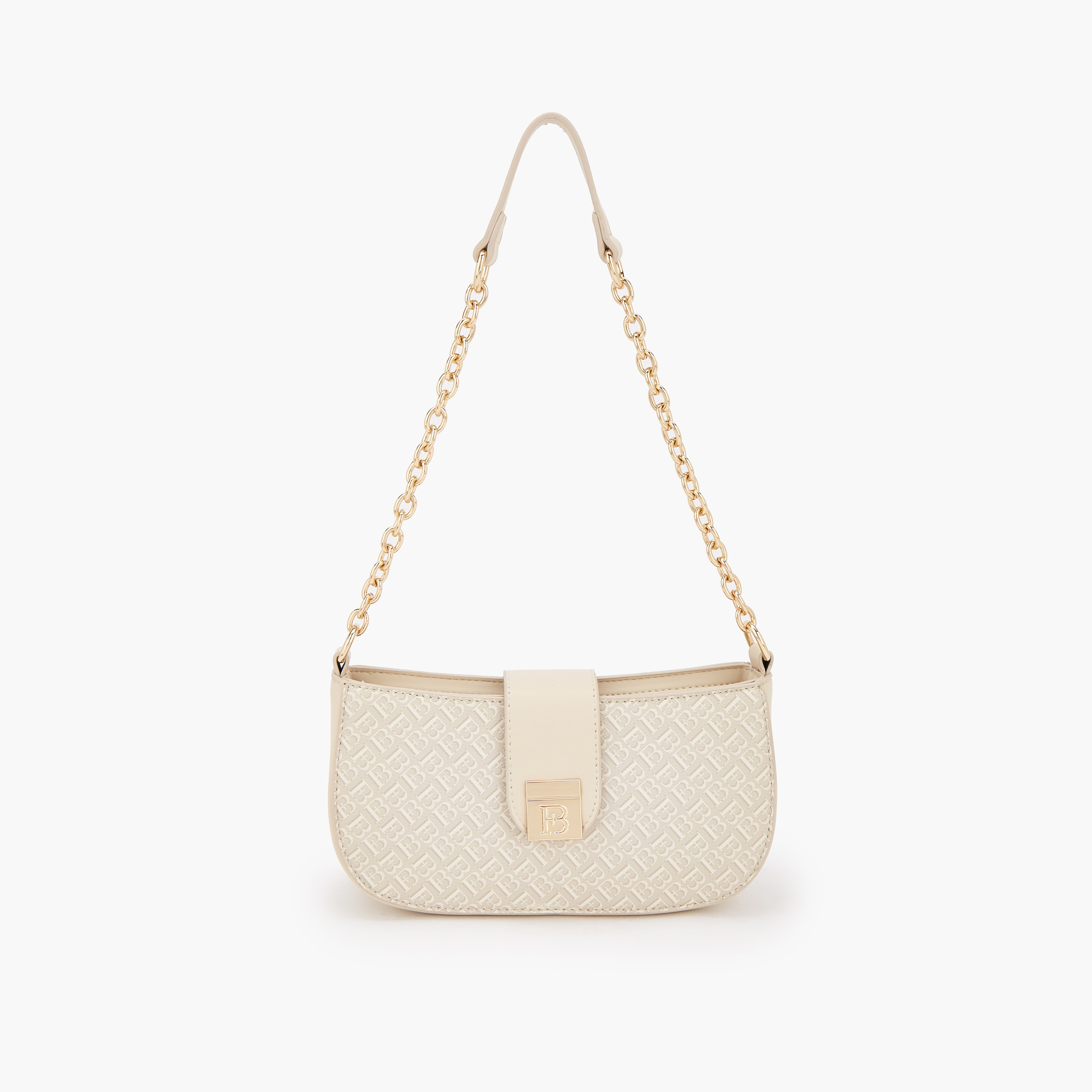 Flora Bella Monogram Print Shoulder Bag with Magnetic Snap Closure-women-bagsandwallets-handbags-image-1