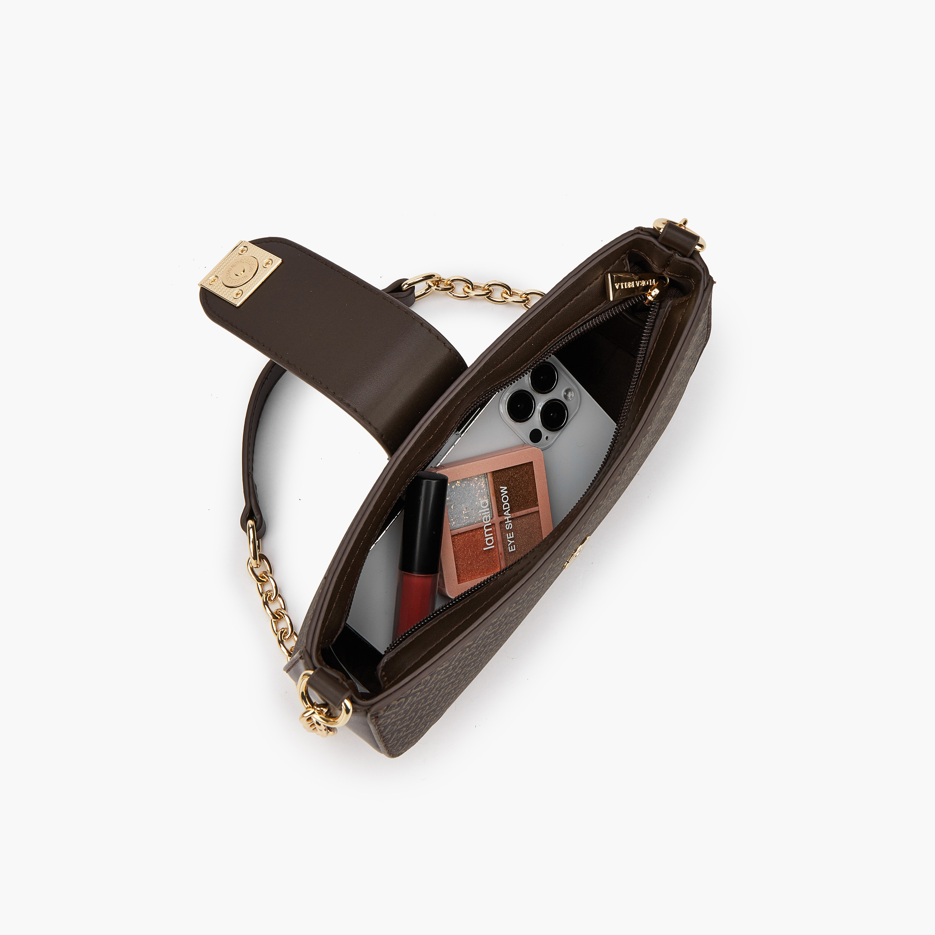 Flora Bella Monogram Print Shoulder Bag with Magnetic Snap Closure-women-bagsandwallets-handbags-image-14