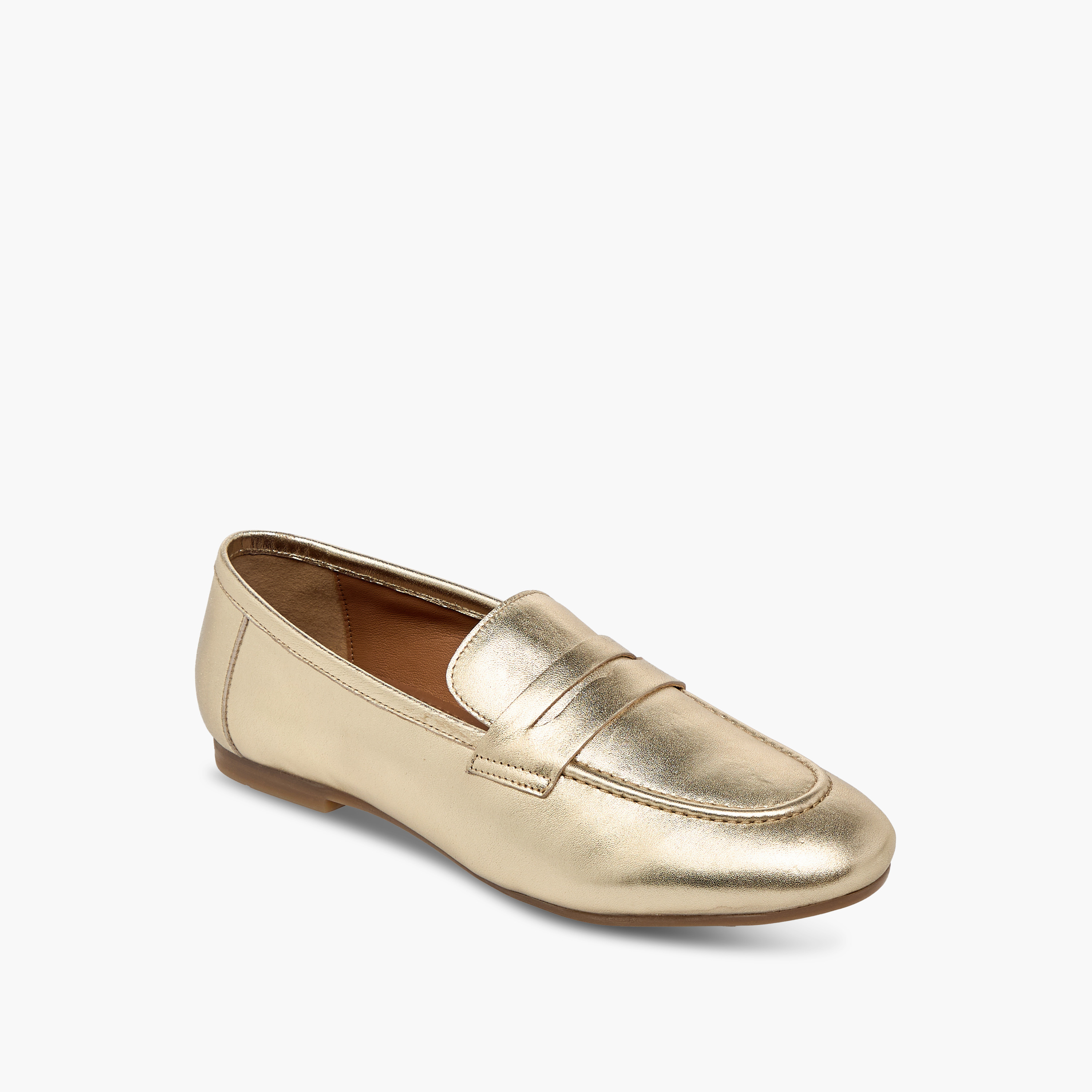 Paprika Metallic Slip-On Loafers with Cut-Out Detail-women-shoes-flats-loafers-image-2