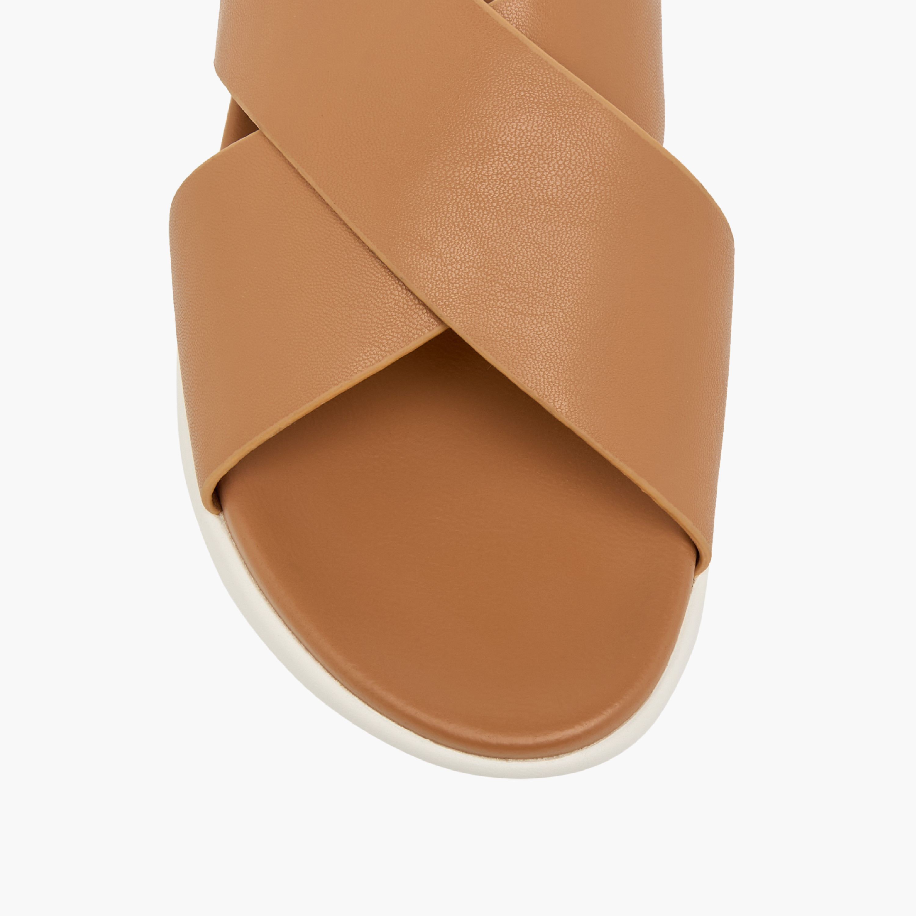 Le Confort Solid Cross Strap Comfort Sandals with Hook and Loop Closure-women-shoes-flats-sandals-image-4