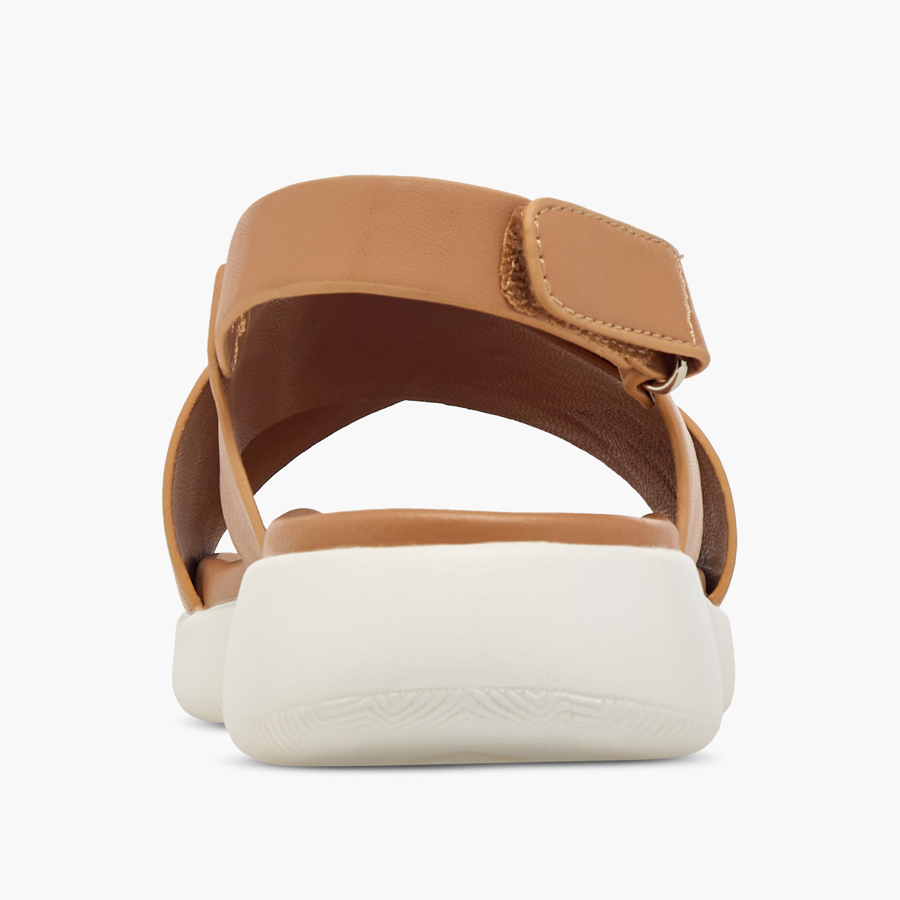 Le Confort Solid Cross Strap Comfort Sandals with Hook and Loop Closure-women-shoes-flats-sandals-image-5