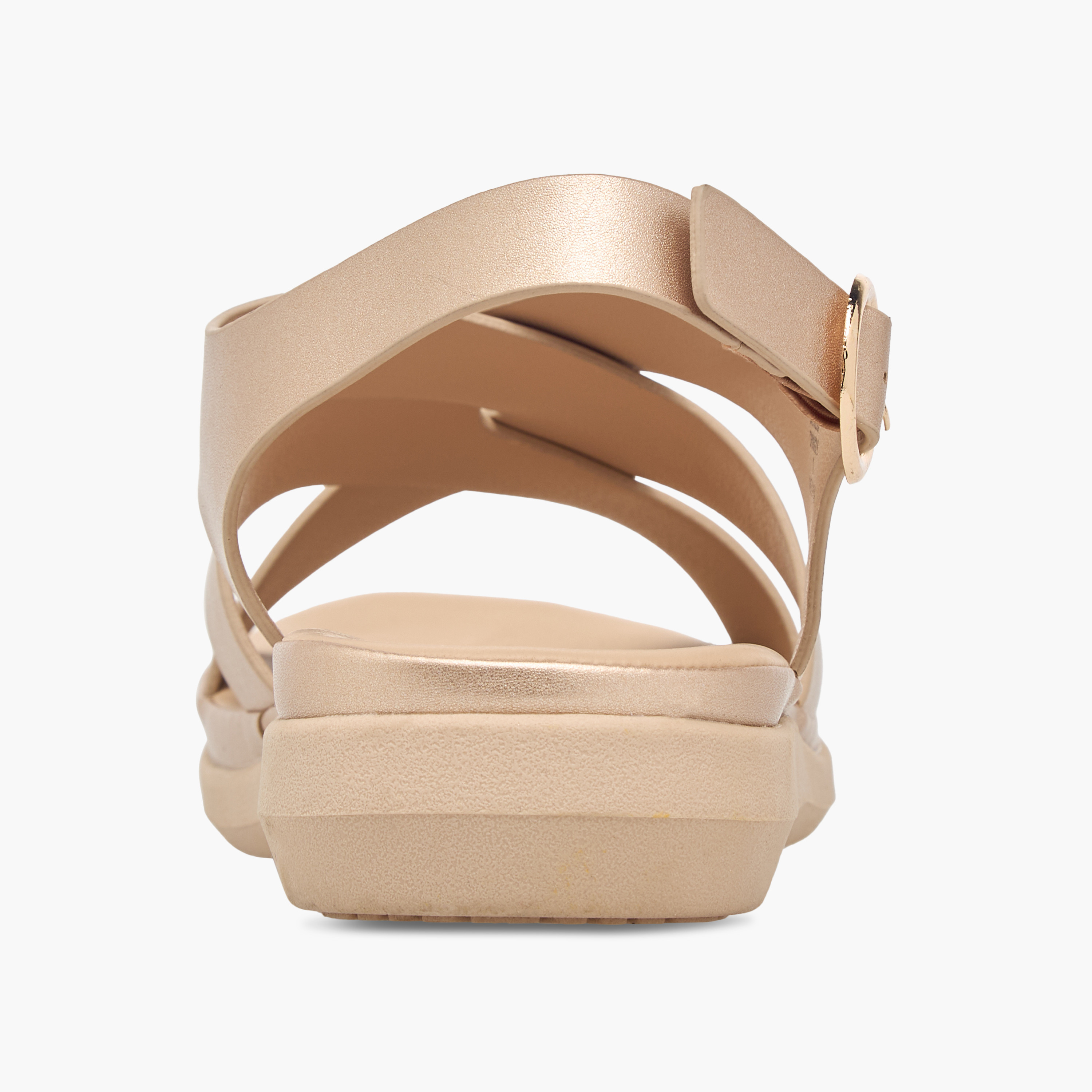 Le Confort Solid Cross Strap Comfort Sandals with Buckle Closure-women-shoes-flats-sandals-image-5