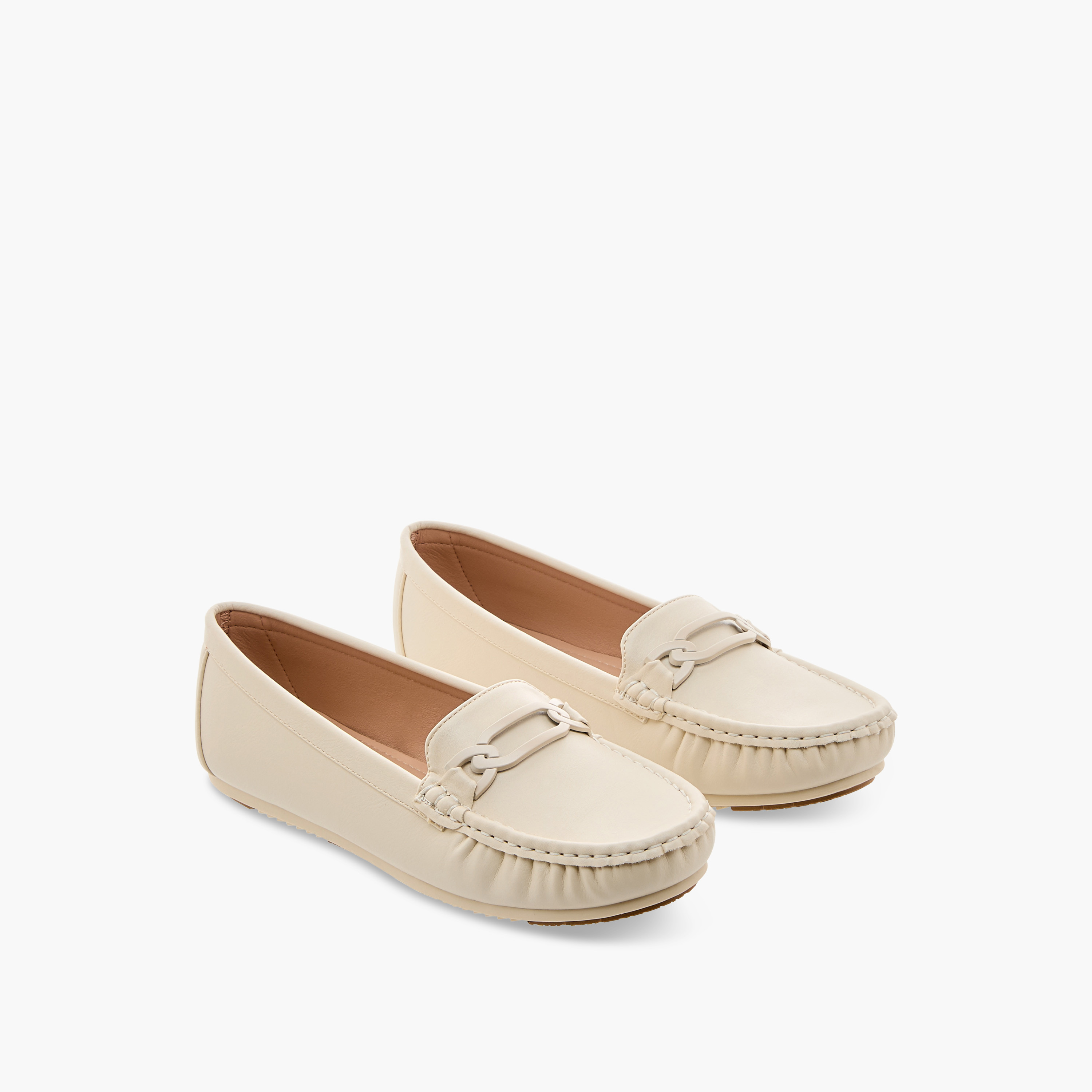 حذاء سهل الارتداء بزينة معدنية من لو كونفورت-women-shoes-flats-loafers-image-1