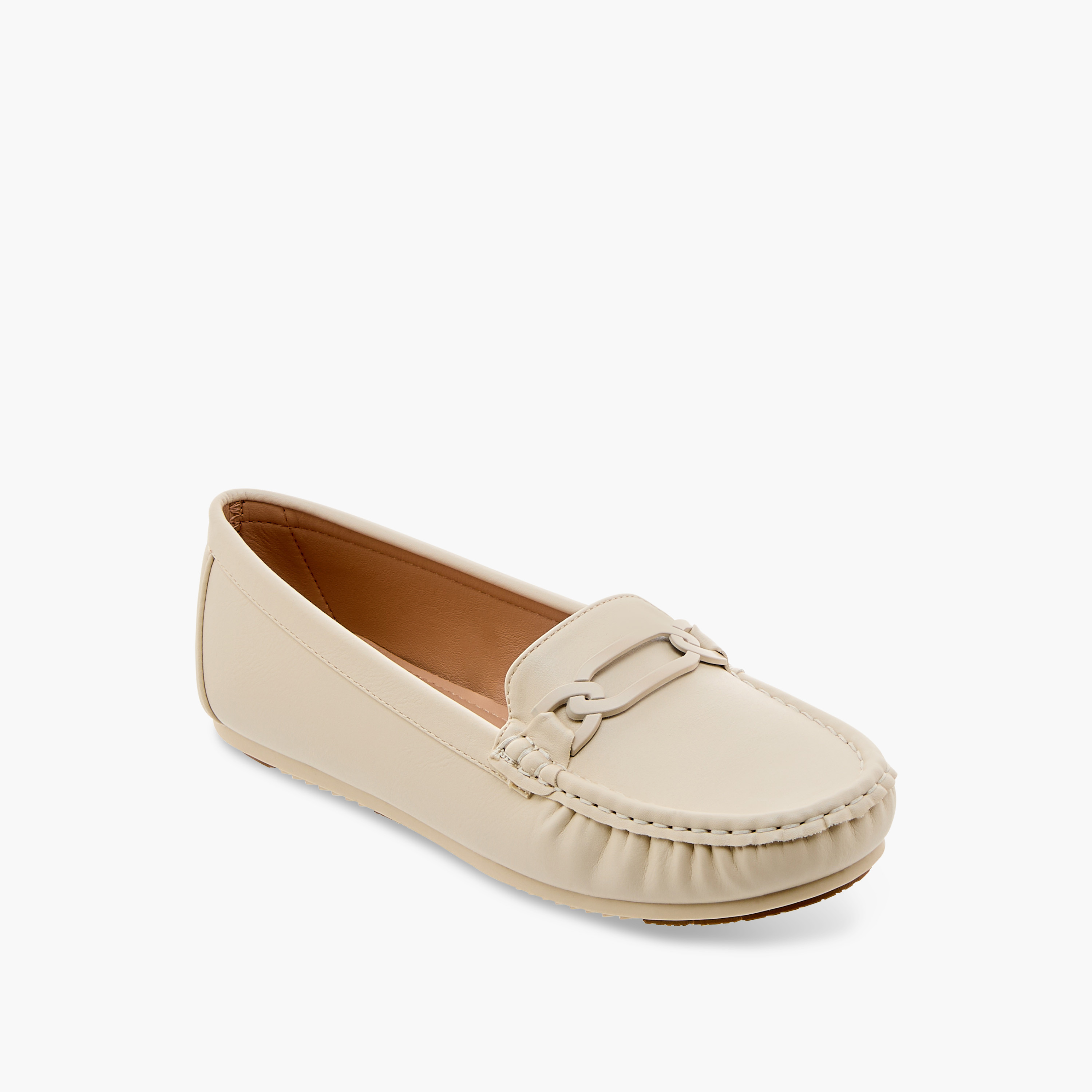 حذاء سهل الارتداء بزينة معدنية من لو كونفورت-women-shoes-flats-loafers-image-2