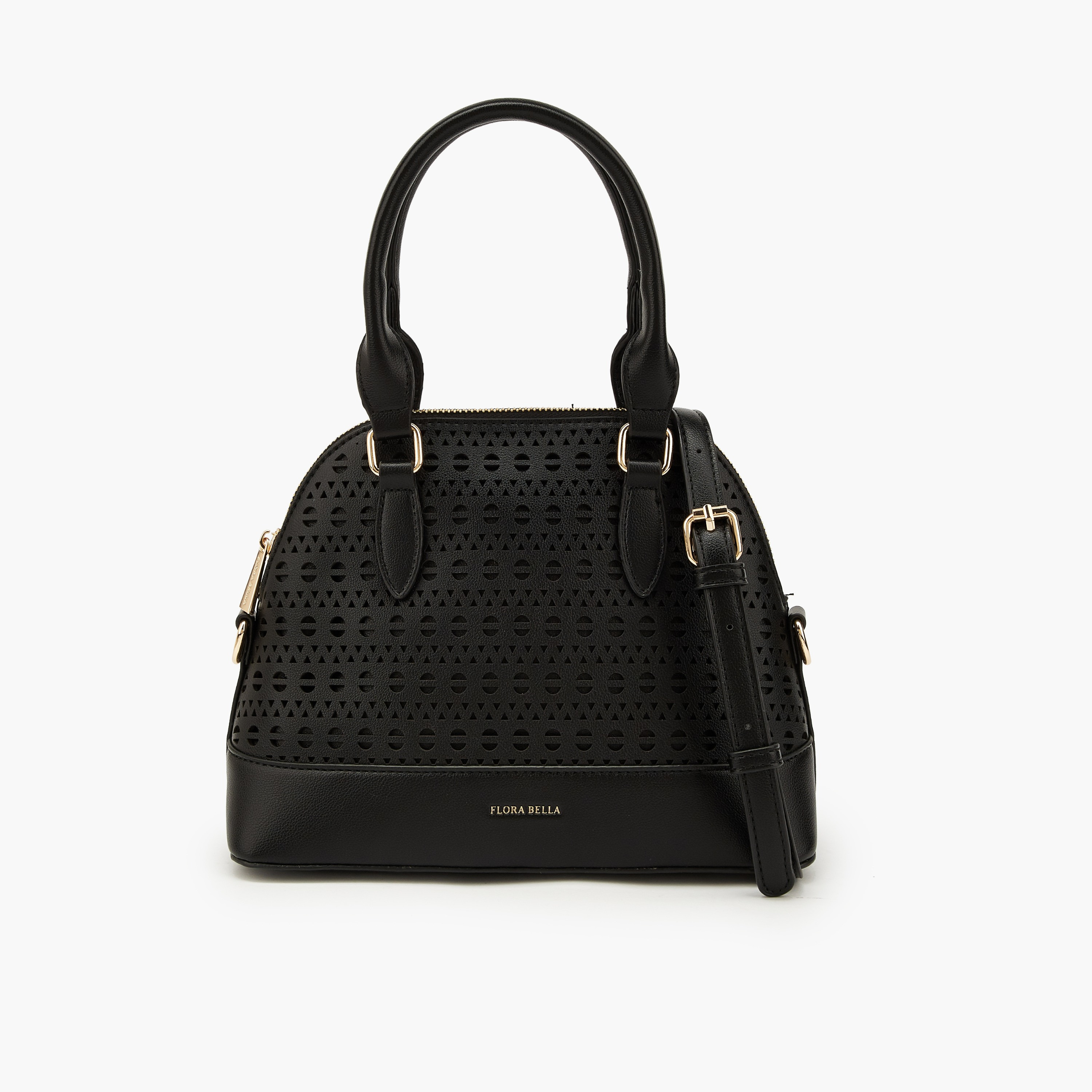 Flora Bella Laser Cut Satchel Bag with Detachable Strap-women-bagsandwallets-handbags-image-1