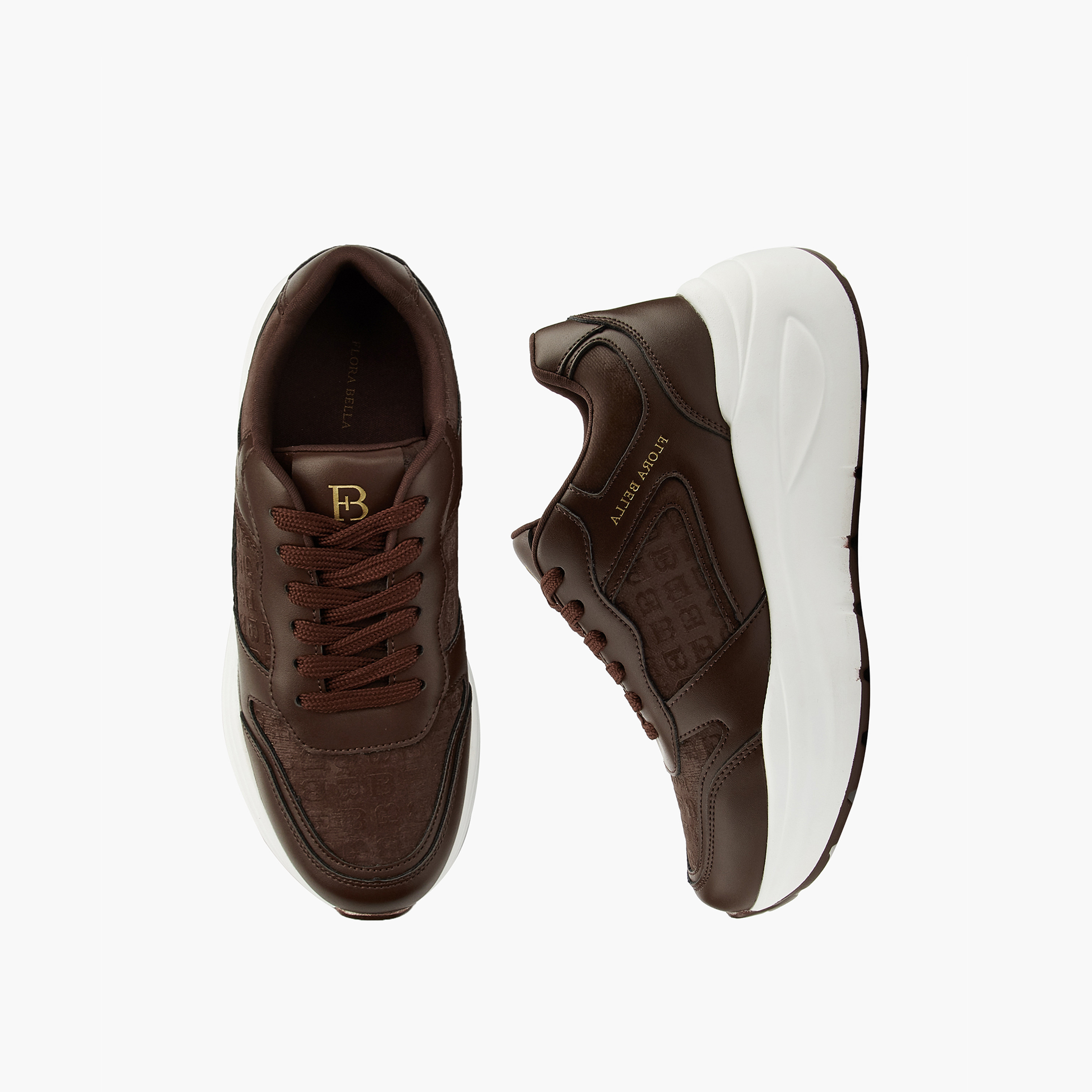 Flora Bella Panelled Sneakers with Lace-Up Closure-women-shoes-sneakers-image-1
