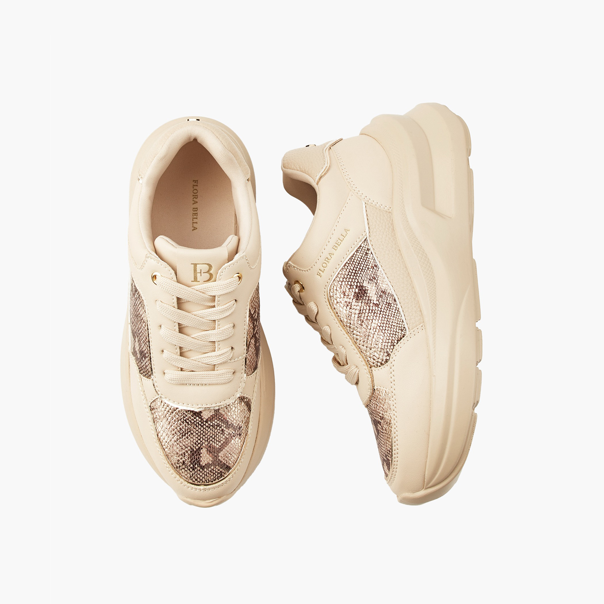 Flora Bella Animal Textured Lace-Up Sneakers-women-shoes-sneakers-image-1