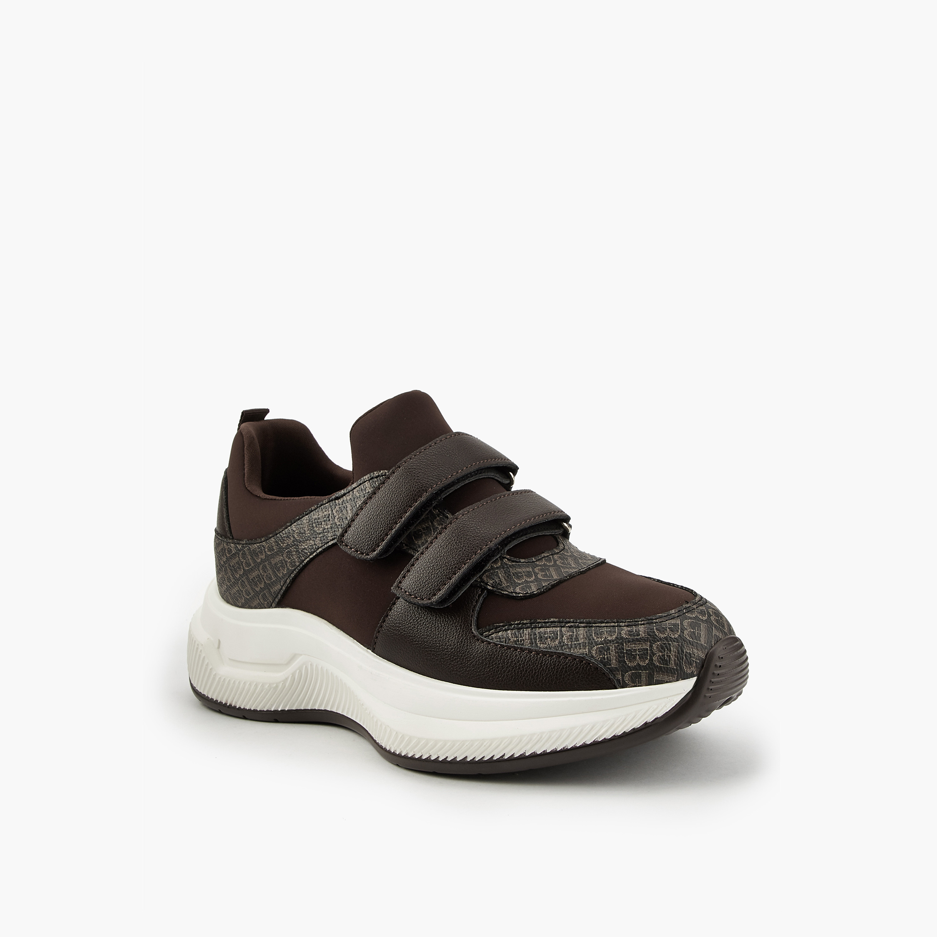 Flora Bella Monogram Print Sneakers with Hook and Loop Closure-women-shoes-sneakers-image-3