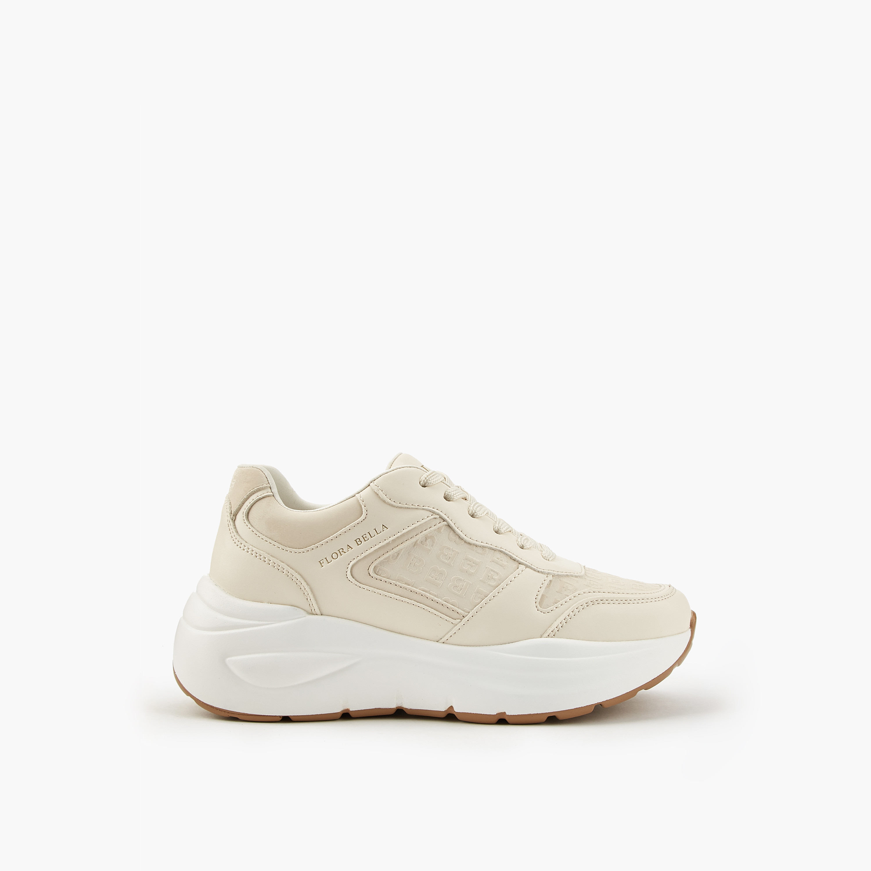 Flora Bella Monogram Embossed Sneakers with Hook and Loop Closure-women-shoes-sneakers-image-2