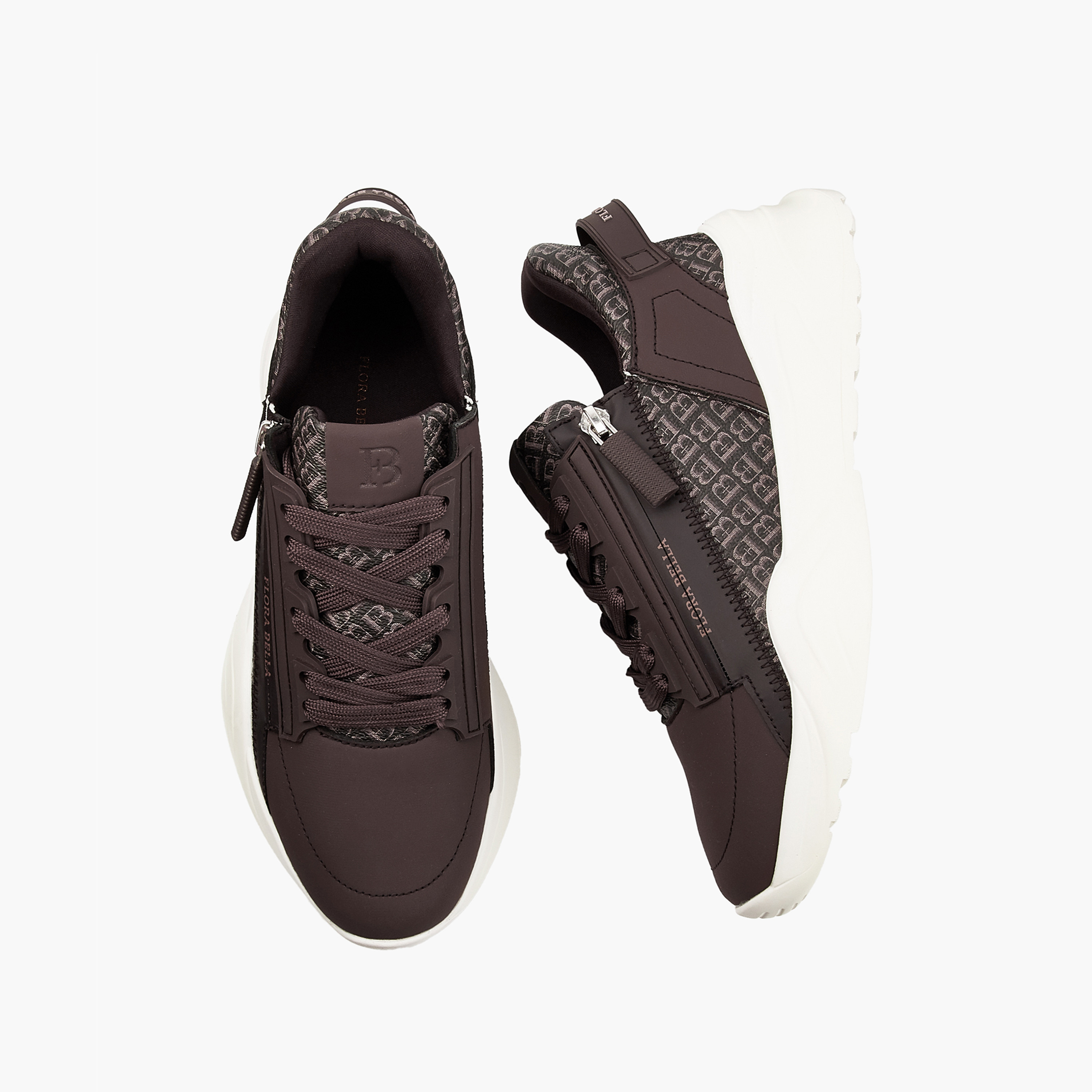 Flora Bella Monogram Print Lace-Up Sneakers-women-shoes-sneakers-image-1