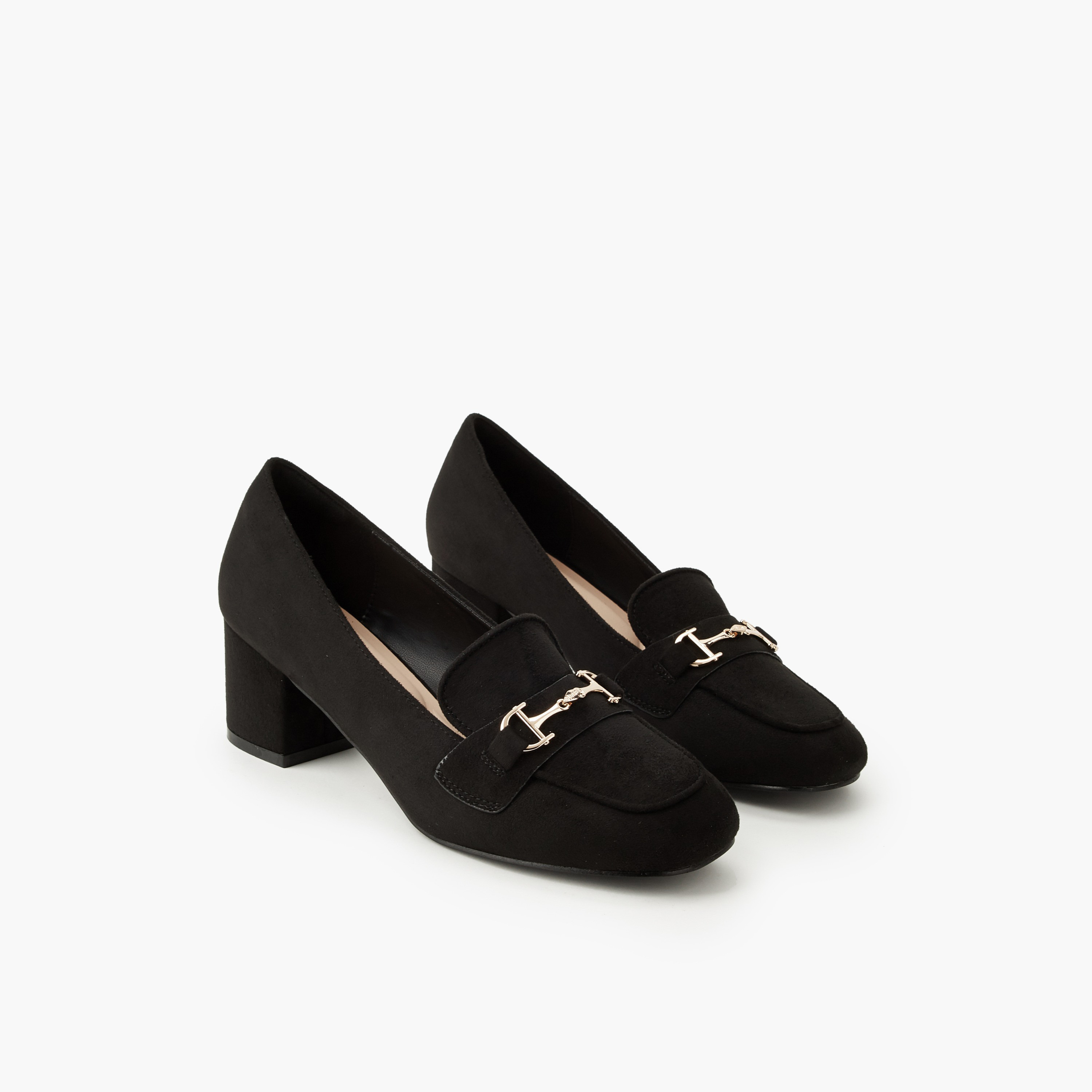 Celeste Women Plain Block Heel Loafers-women-shoes-heels-image-1