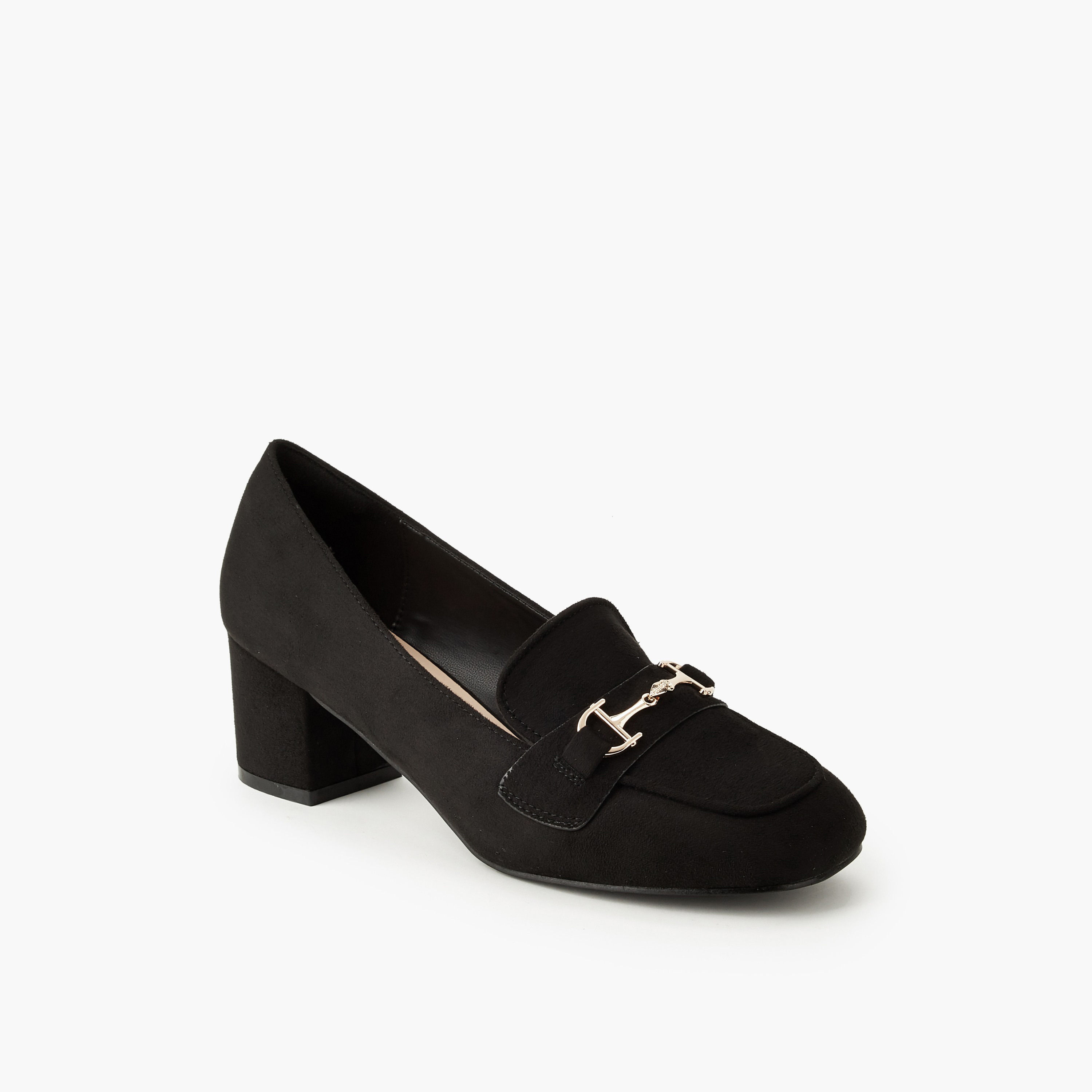 Celeste Women Plain Block Heel Loafers-women-shoes-heels-image-2