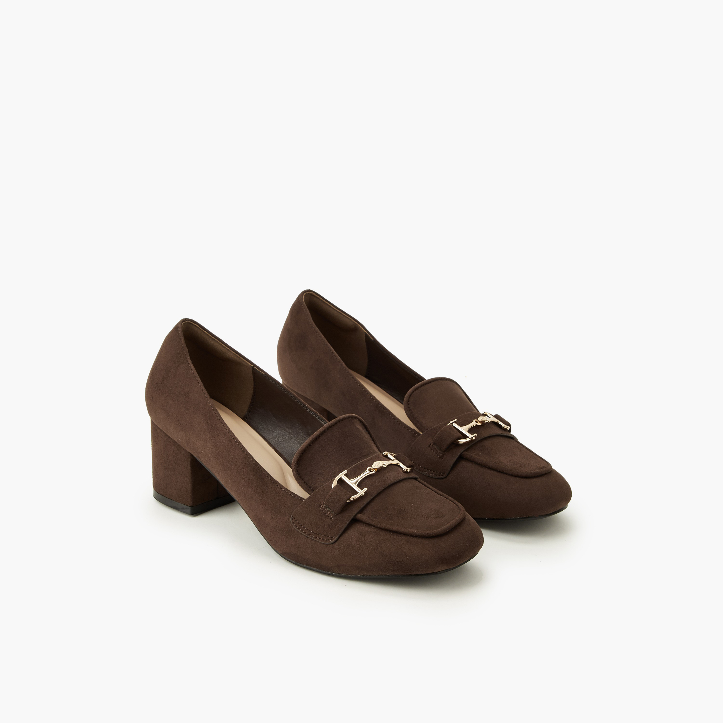 Celeste Women Plain Block Heel Loafers-women-shoes-heels-image-1