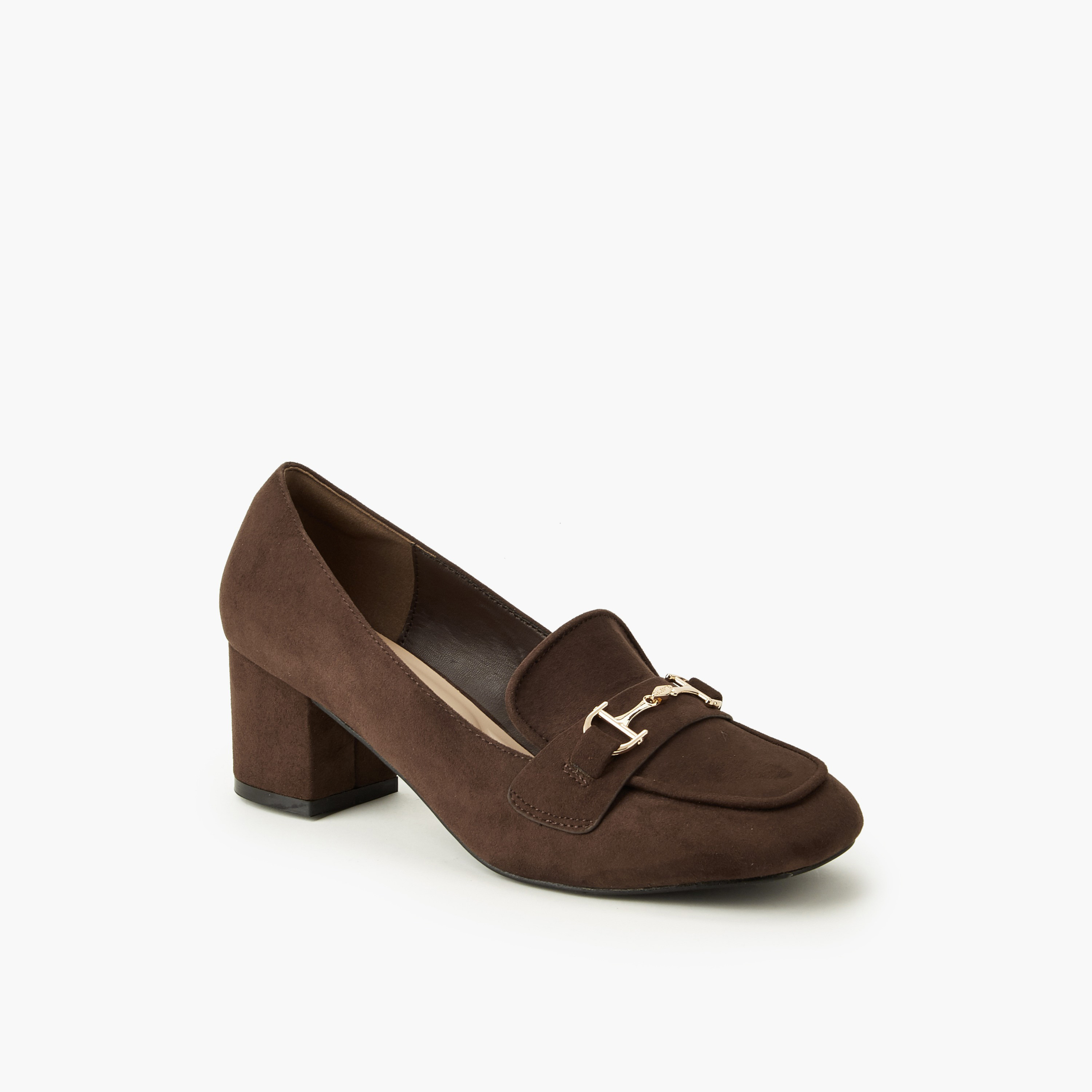 Celeste Women Plain Block Heel Loafers-women-shoes-heels-image-2