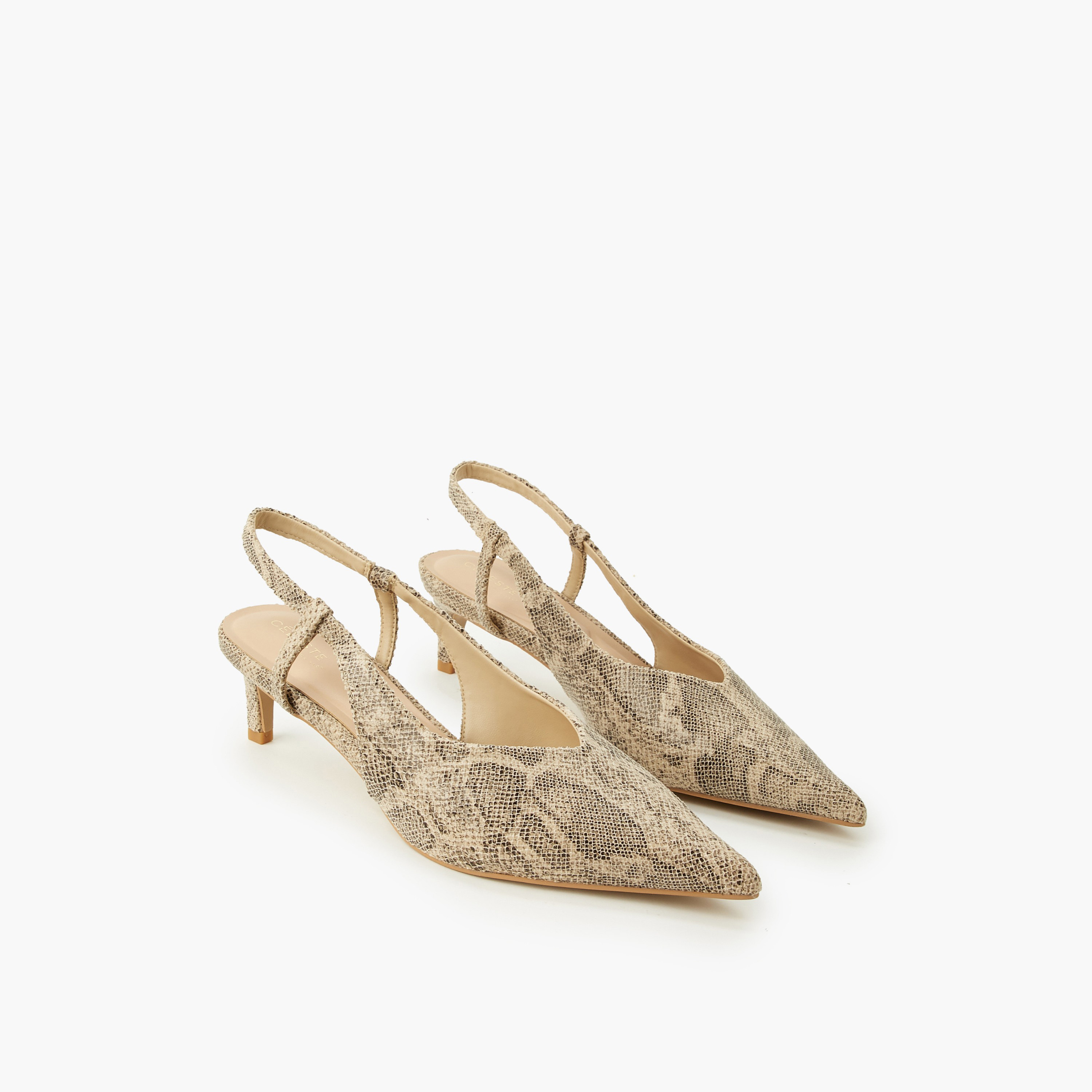 Celeste Women Textured Kitten Heel Slingback Shoes-women-shoes-heels-image-1