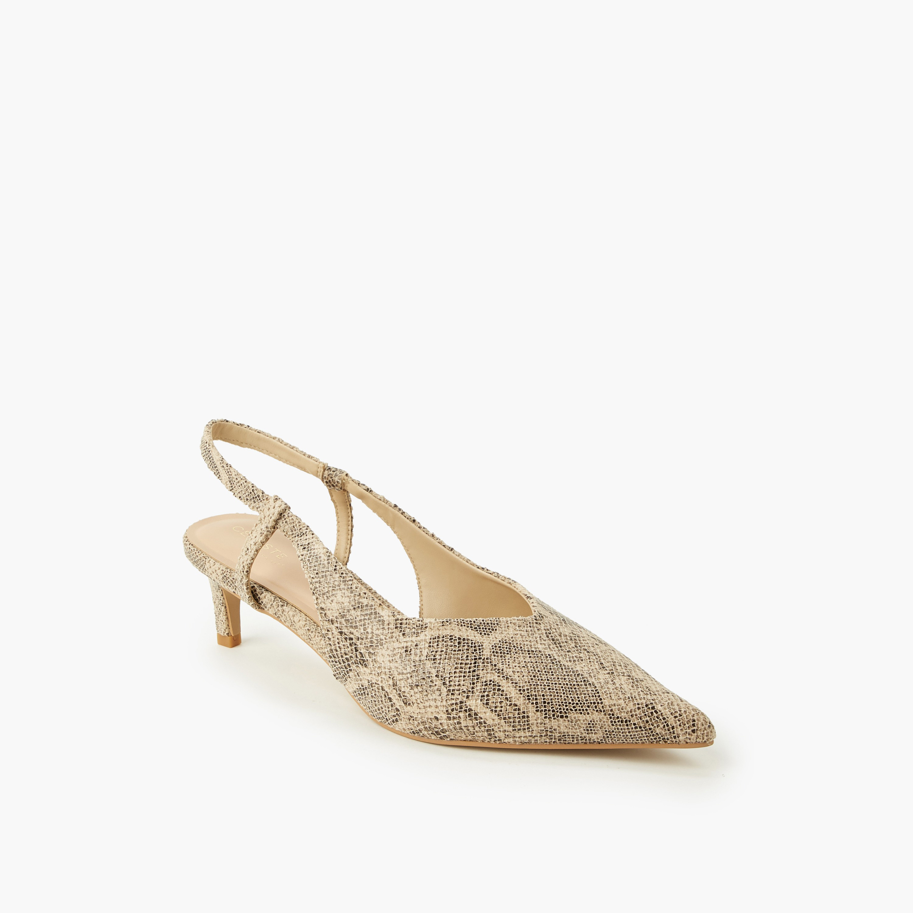 Celeste Women Textured Kitten Heel Slingback Shoes-women-shoes-heels-image-2