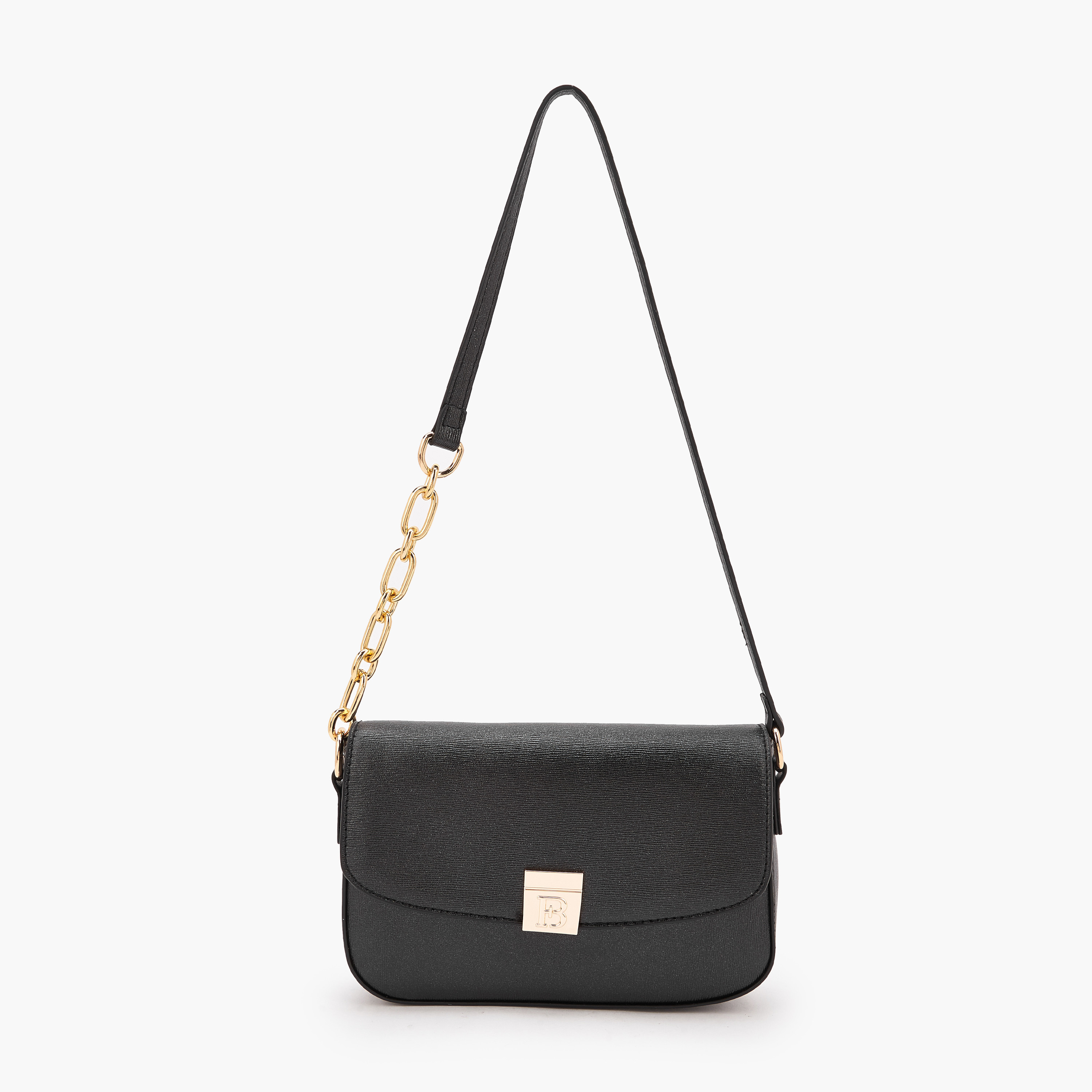 Flora Bella Textured Shoulder Bag with Button Closure-women-bagsandwallets-handbags-image-1