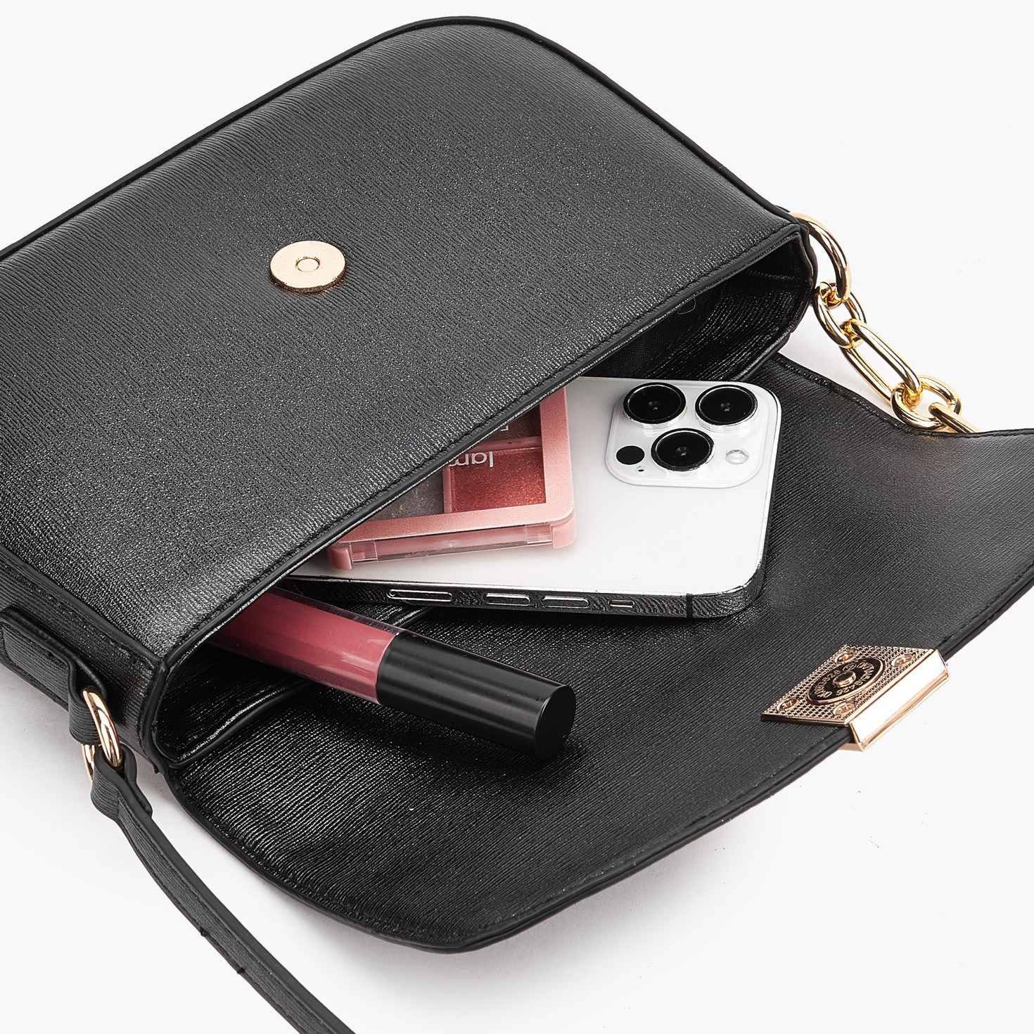Flora Bella Textured Shoulder Bag with Button Closure-women-bagsandwallets-handbags-image-6