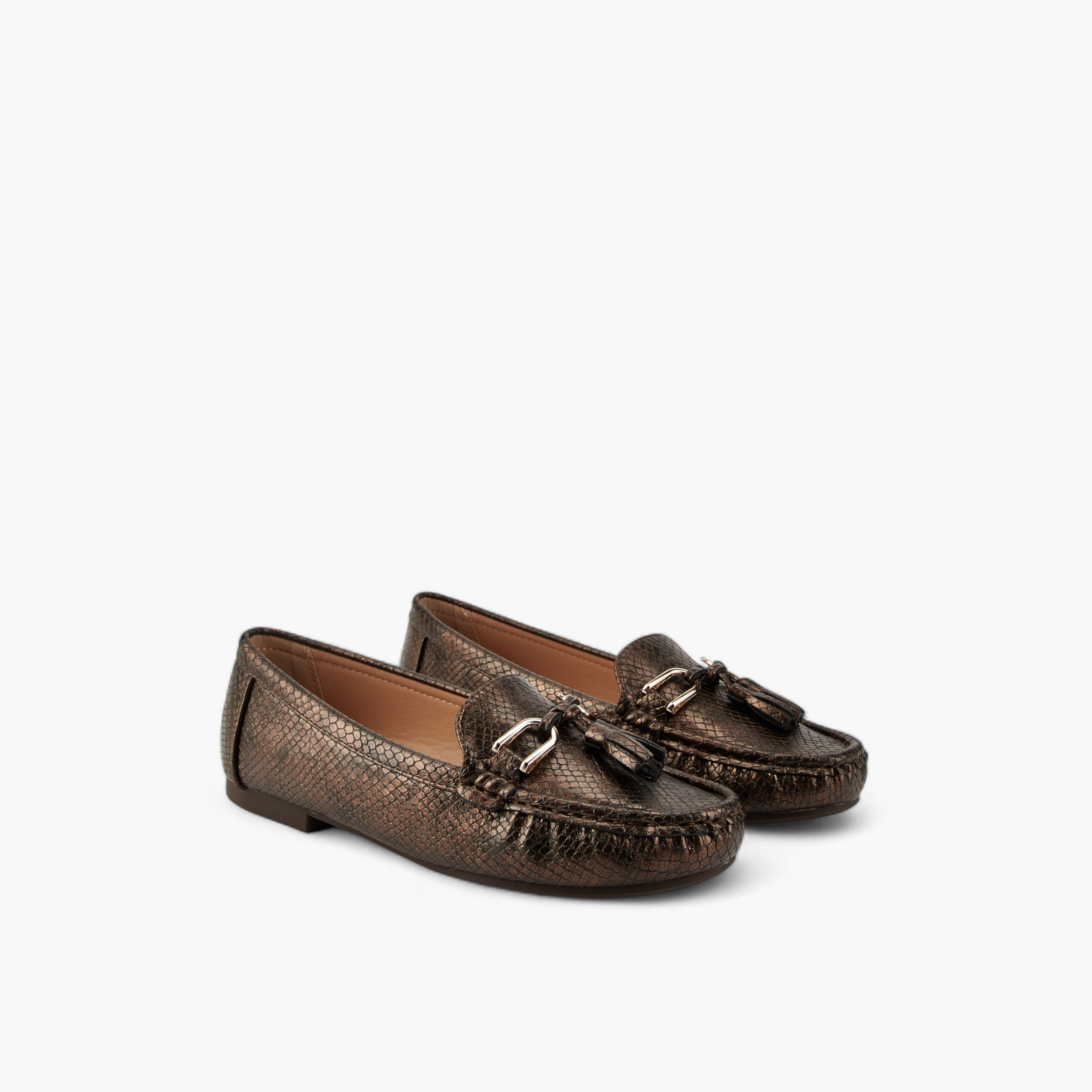 Flora Bella Textured Slip-On Loafers with Tassel  Accent-women-shoes-loafersandmoccasins-image-1