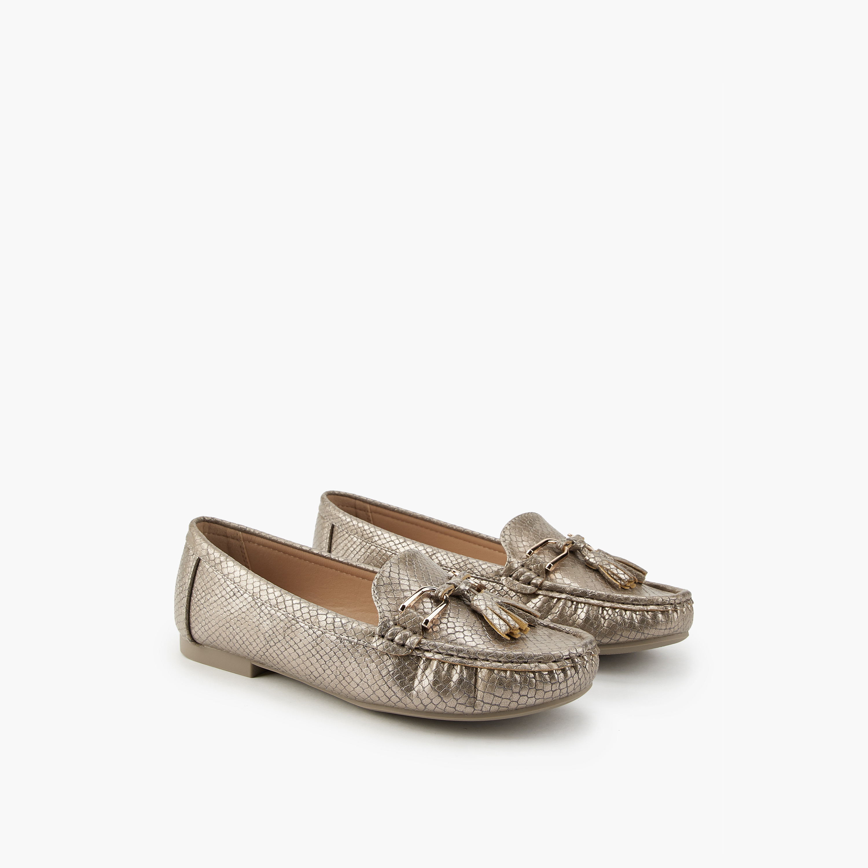 Flora Bella Textured Slip-On Loafers with Tassel  Accent-women-shoes-loafersandmoccasins-image-1