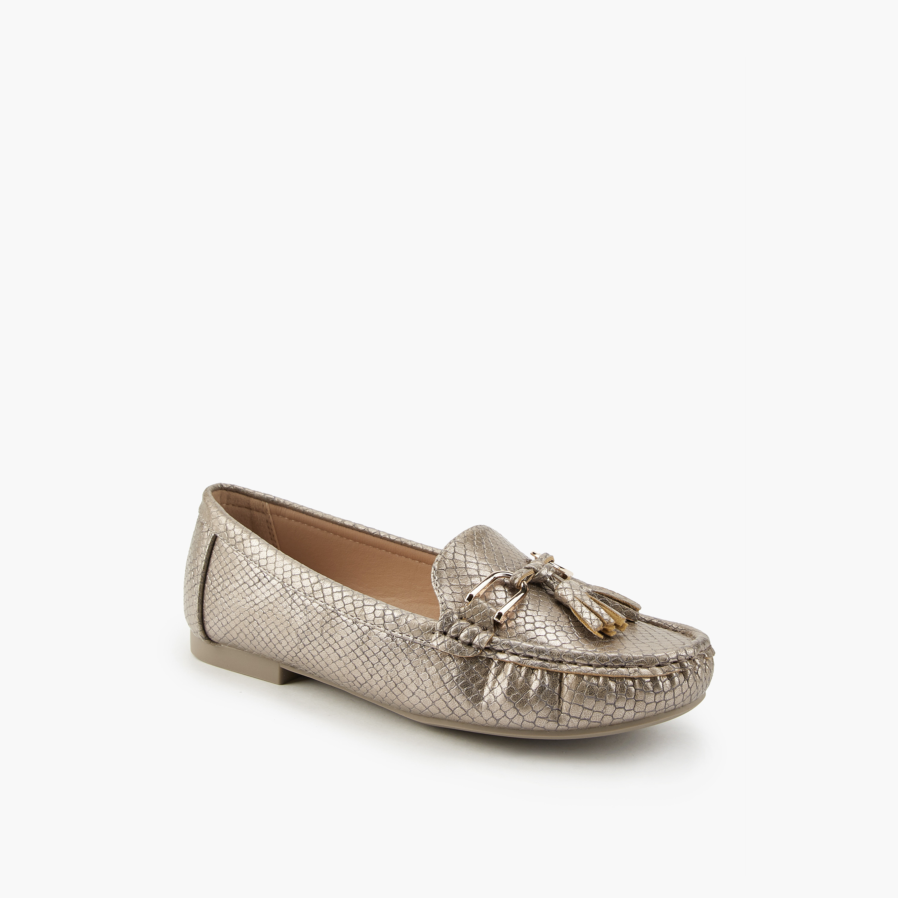 Flora Bella Textured Slip-On Loafers with Tassel  Accent-women-shoes-loafersandmoccasins-image-3
