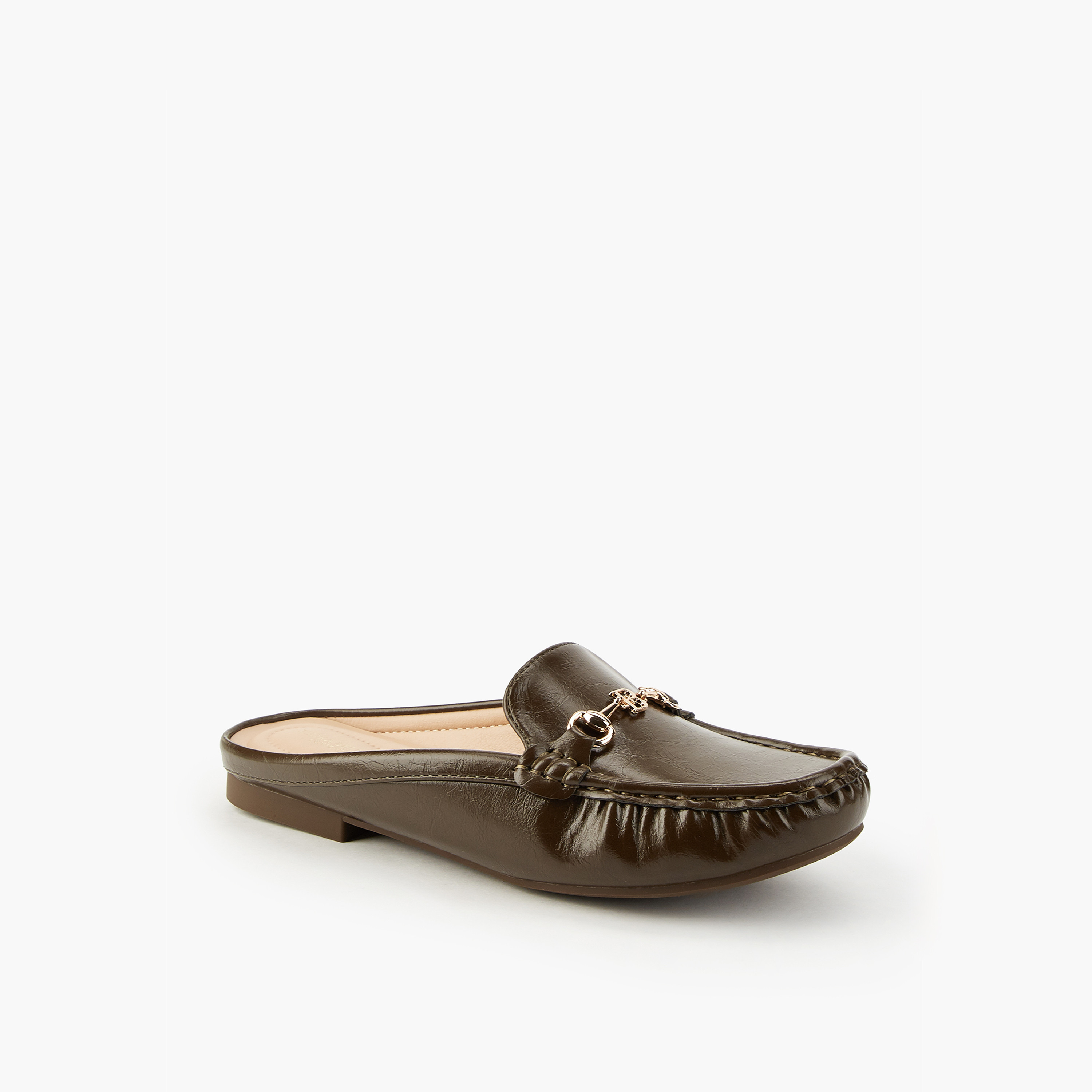 حذاء ميول سادة بزينة ميتاليك من فلورا بيلا-women-shoes-flats-mules-image-3