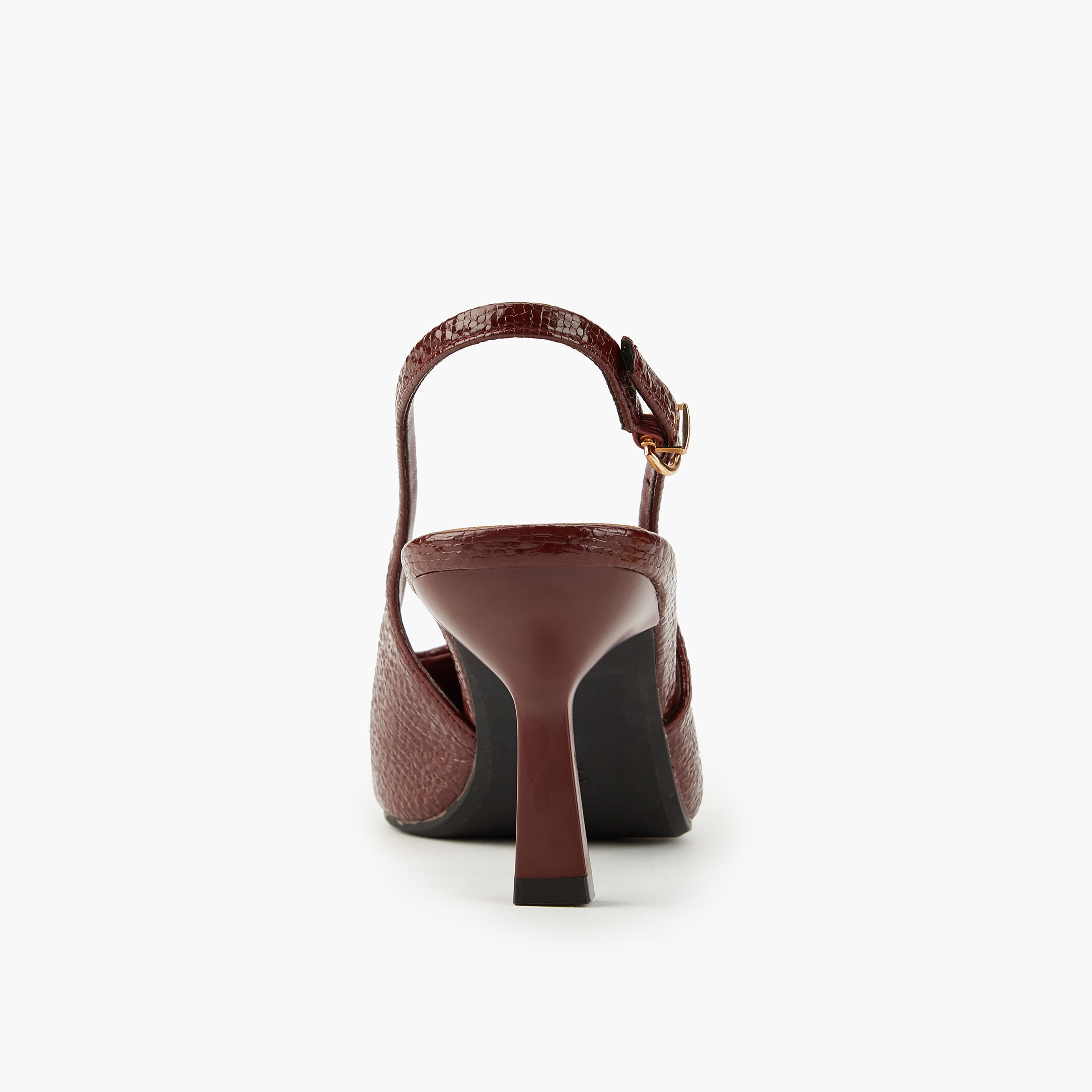 Flora Bella Textured Pointed Toe Shoes with Flared Heels-women-shoes-heels-image-5