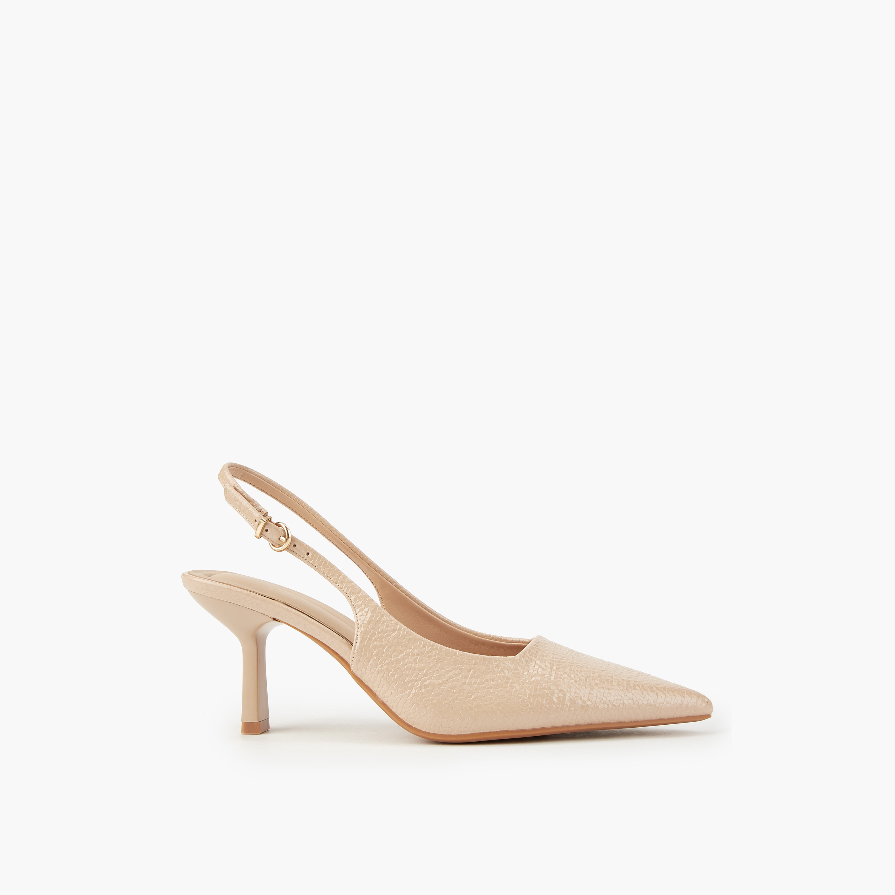 Flora Bella Textured Pointed Toe Shoes with Flared Heels-women-shoes-heels-image-2