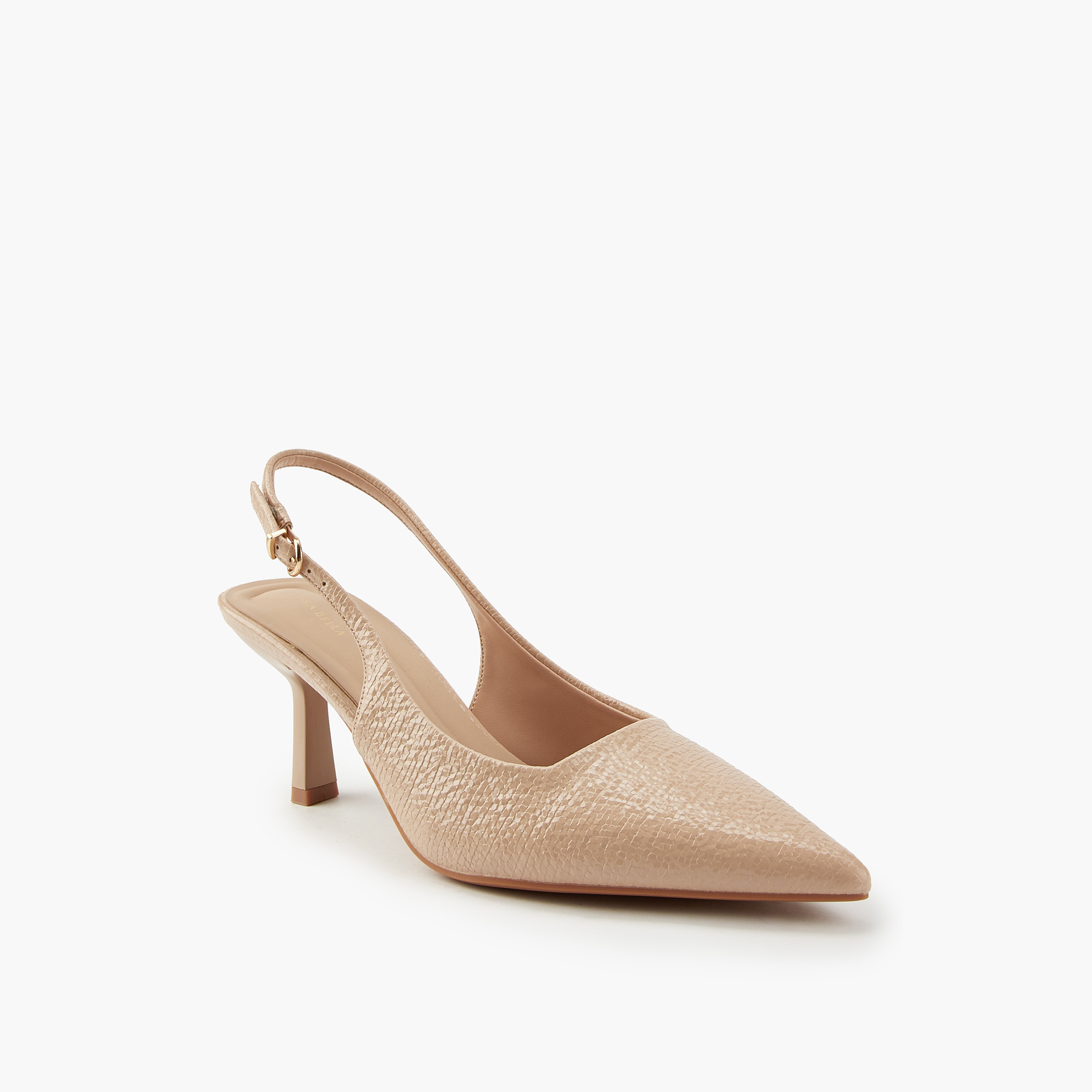 Flora Bella Textured Pointed Toe Shoes with Flared Heels-women-shoes-heels-image-3