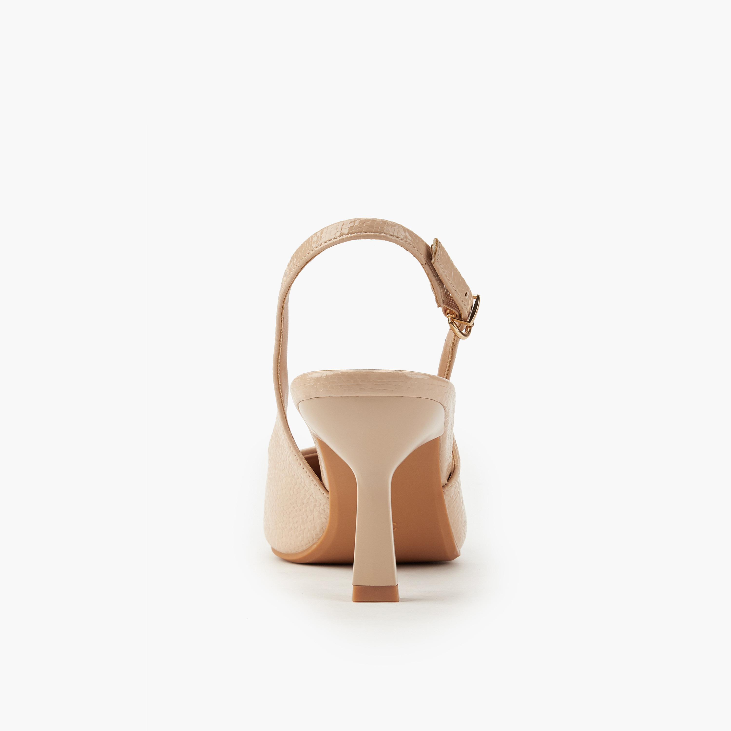 Flora Bella Textured Pointed Toe Shoes with Flared Heels-women-shoes-heels-image-5