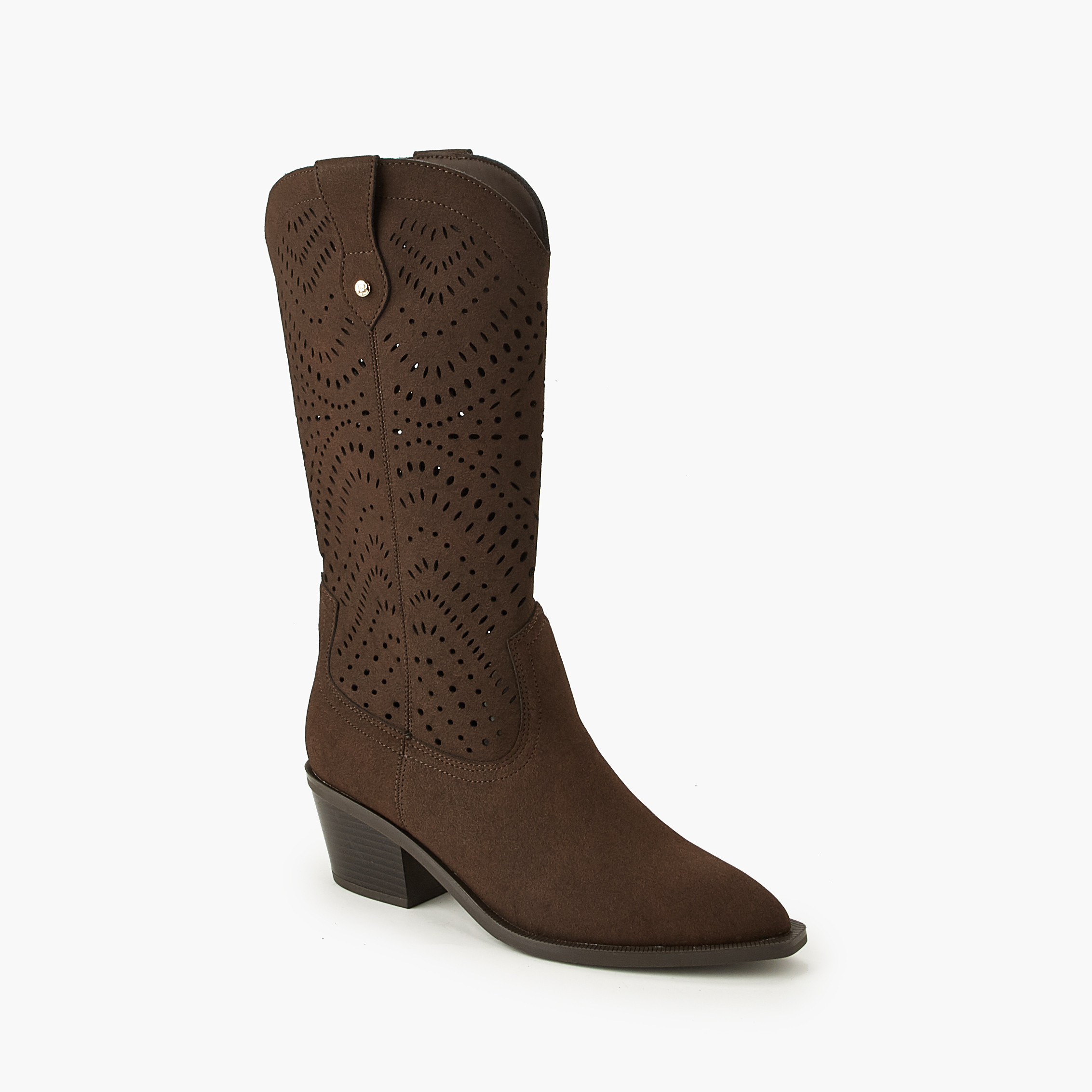 بوت شافت طويل مفرغ بالليزر للنساء من فلورا بيلا-women-winterwear-boots-image-2