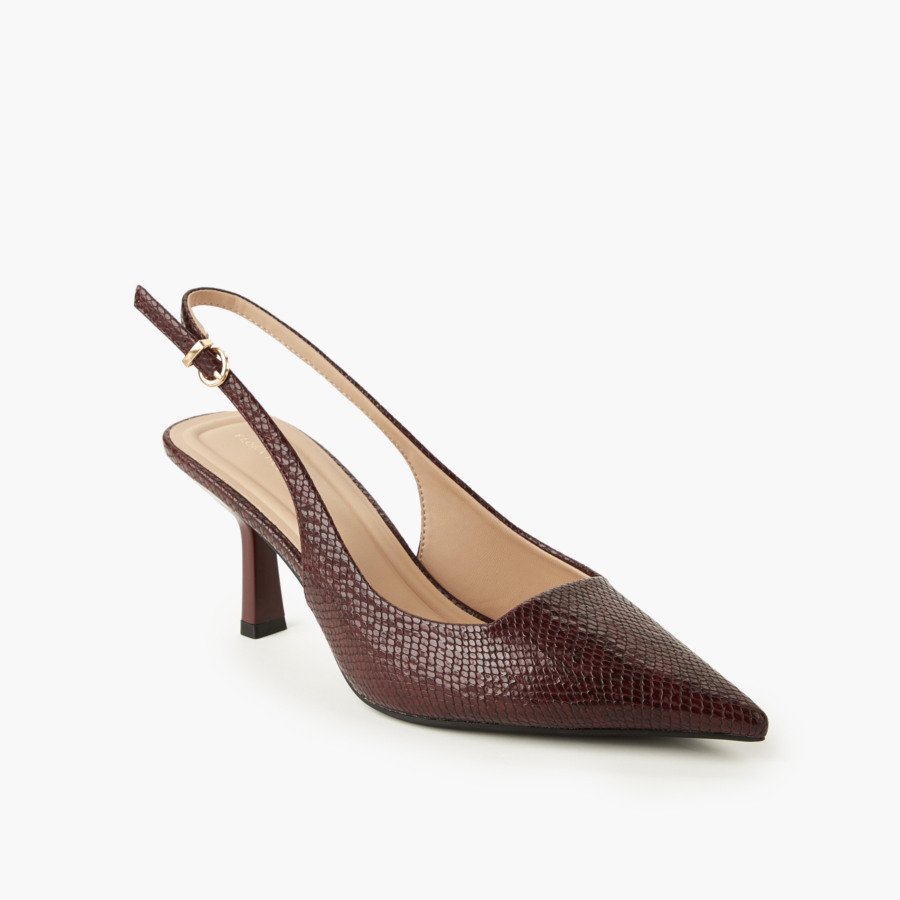 Flora Bella Women Textured Flared Heel-women-shoes-heels-image-2