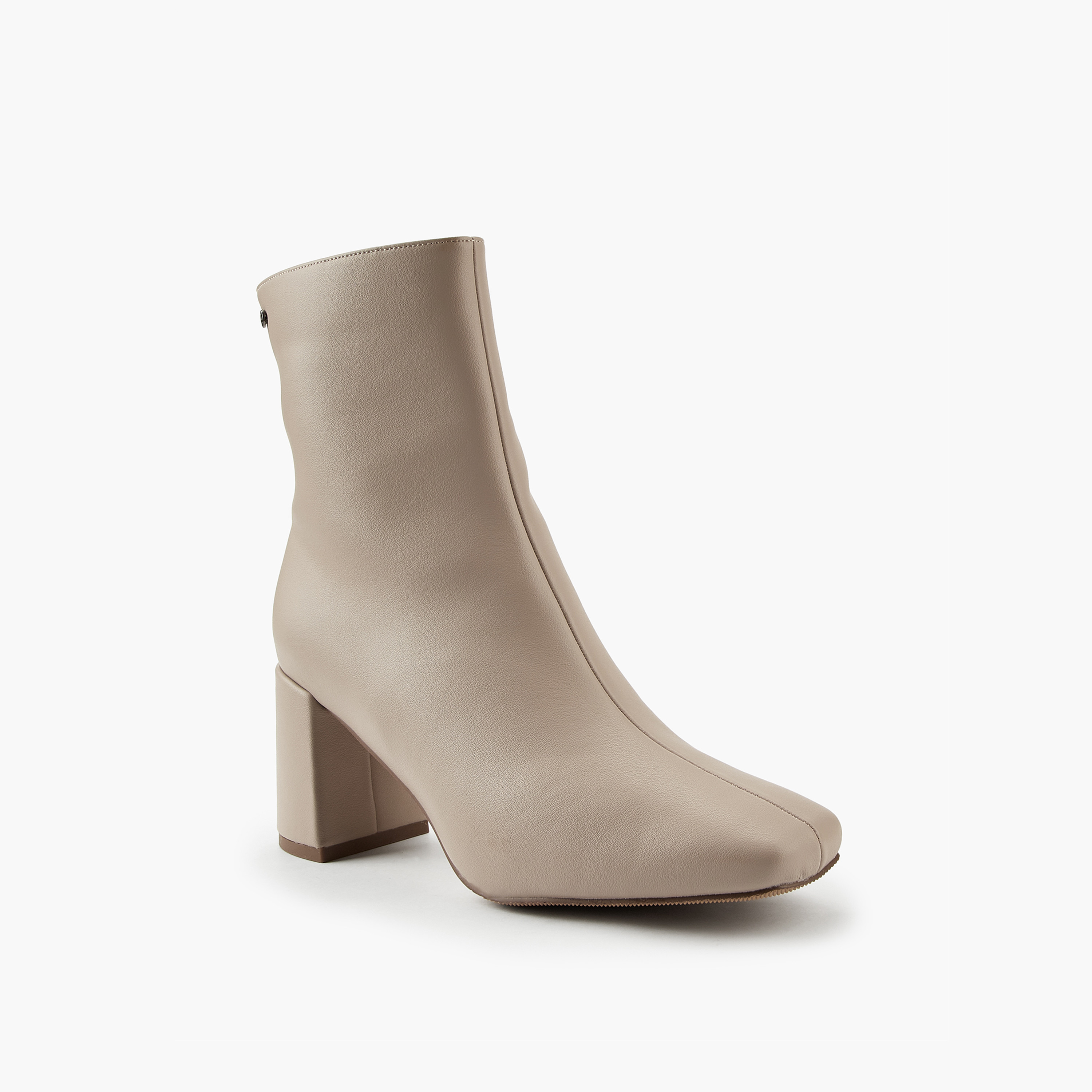 Flora Bella Solid Ankle Boots with Block Heels and Zip Closure-women-shoes-boots-image-1