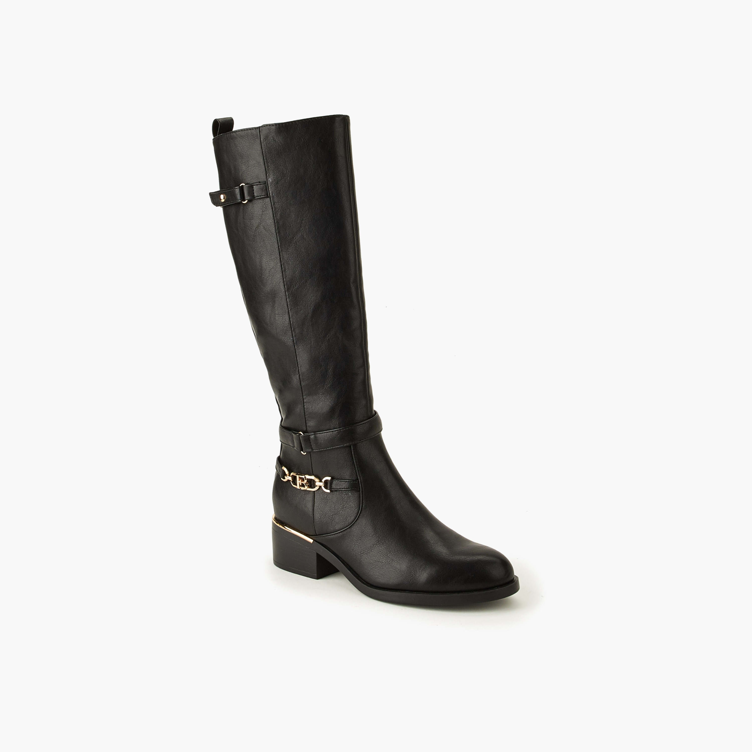 Flora Bella Women Chain Accent High Shaft Boots-women-shoes-boots-image-2