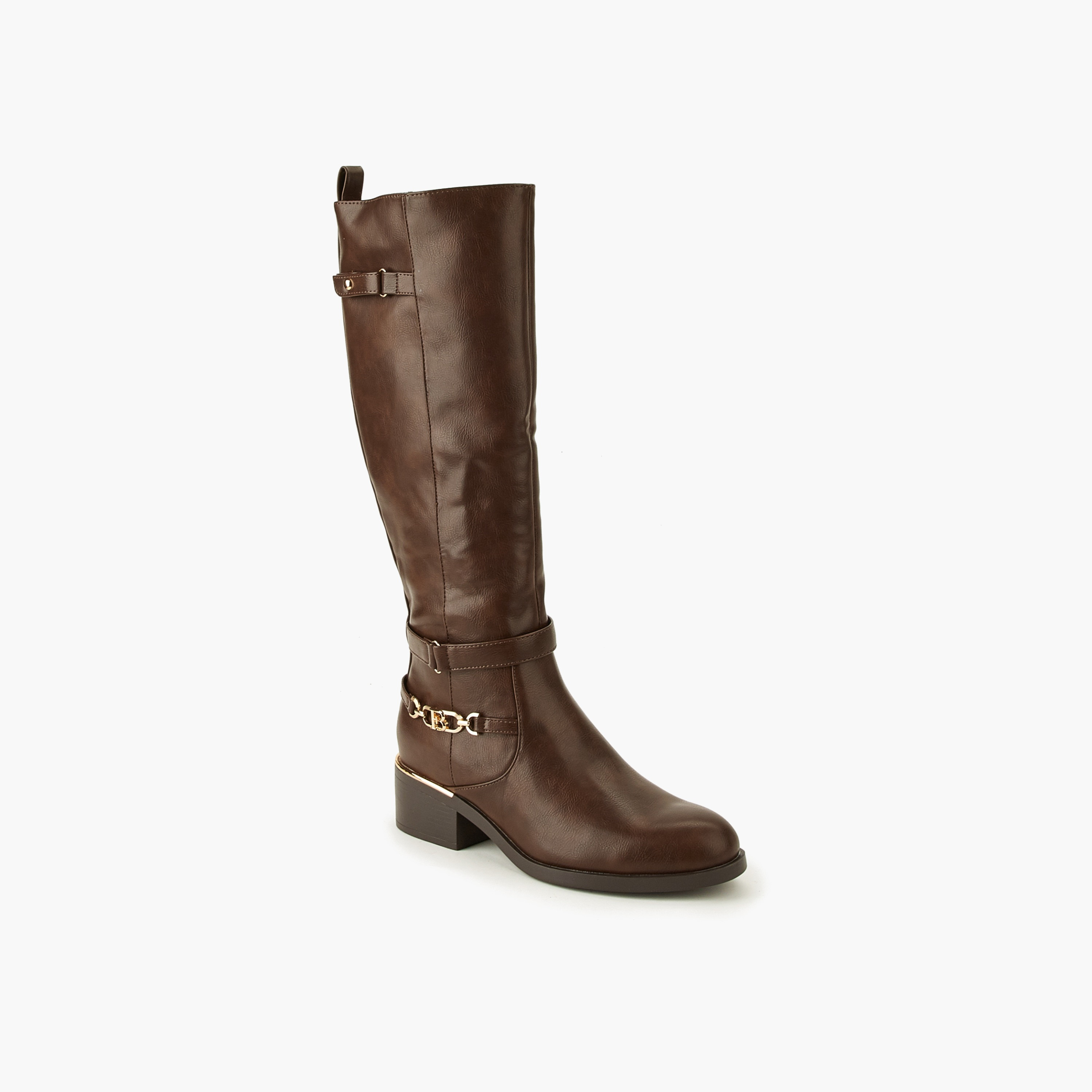 Flora Bella Women Chain Accent High Shaft Boots-women-shoes-boots-image-2