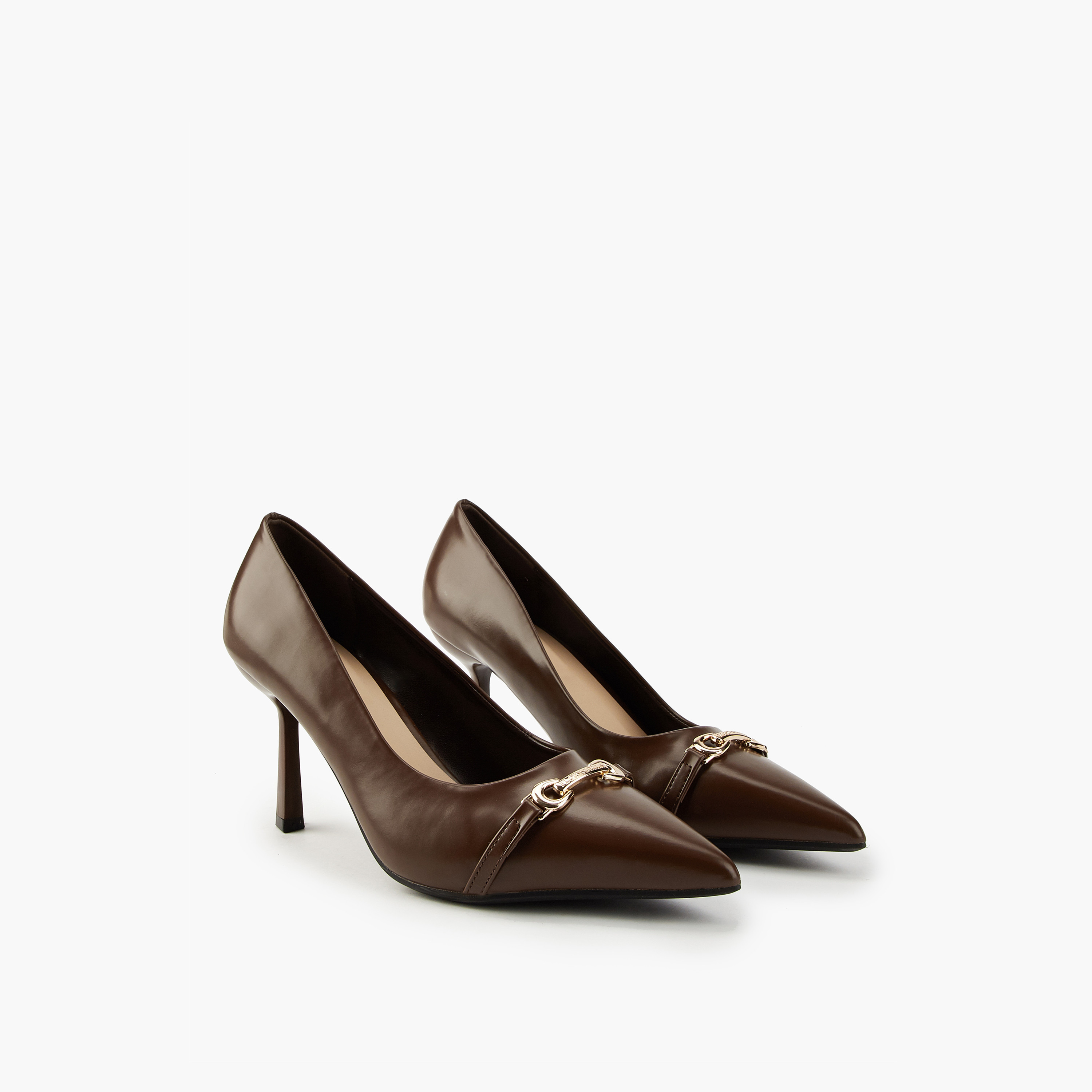Flora Bella Metallic Accent Pointed Toe Pumps with Stiletto Heels-women-shoes-heels-image-1