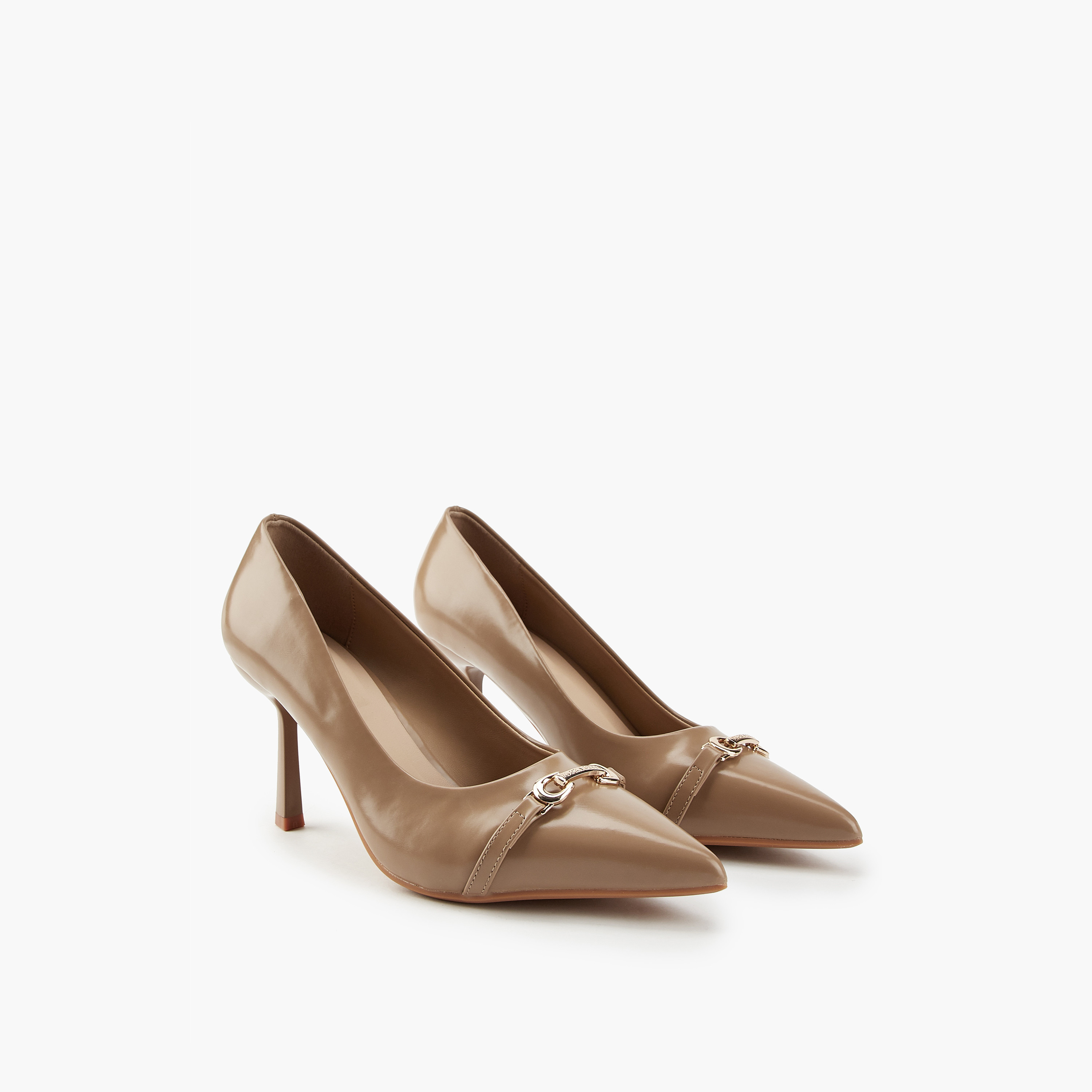 Flora Bella Metallic Accent Pointed Toe Pumps with Stiletto Heels-women-shoes-heels-image-1