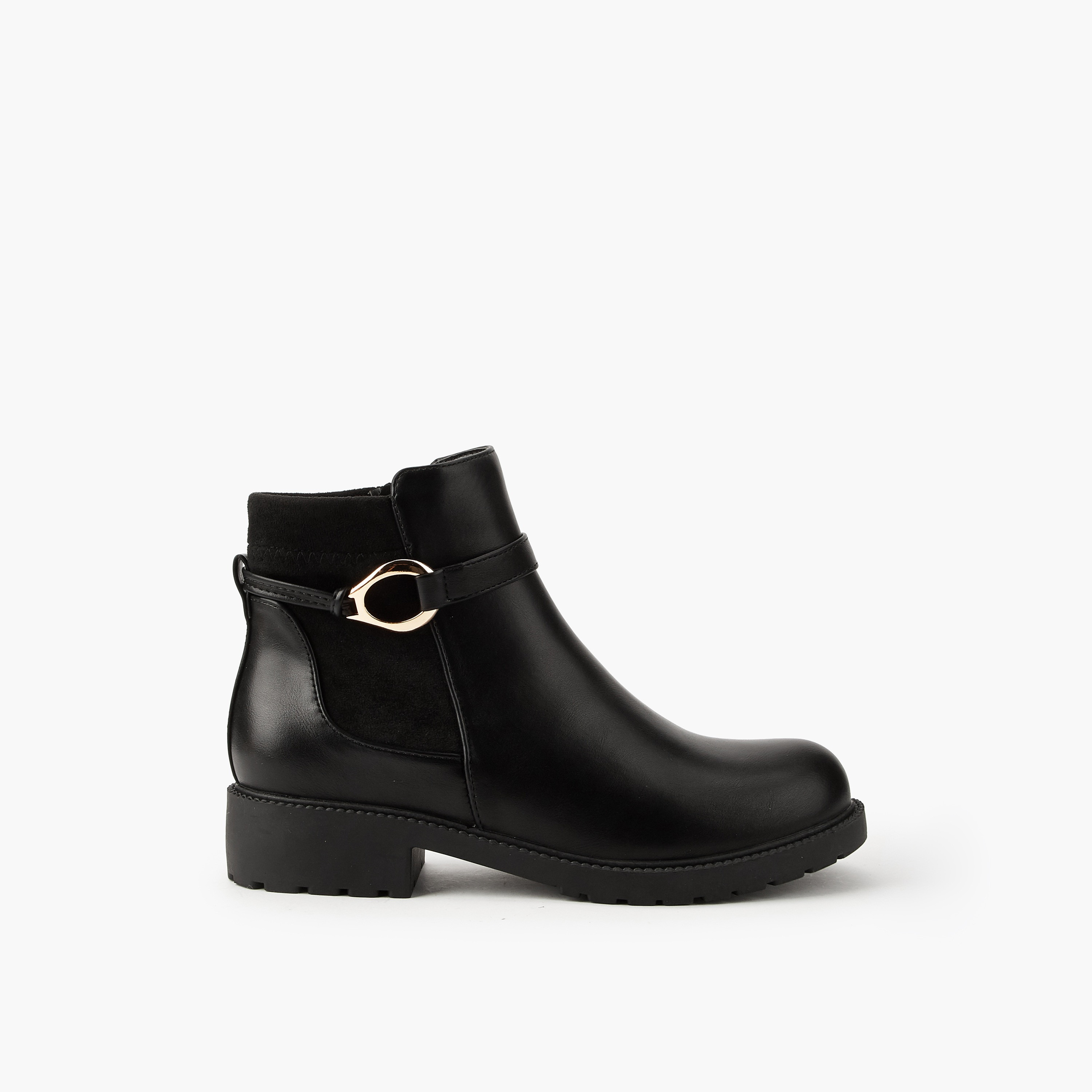 بوت طول الكاحل بتفاصيل إبزيم للنساء من فلورا بيلا-women-shoes-boots-image-2