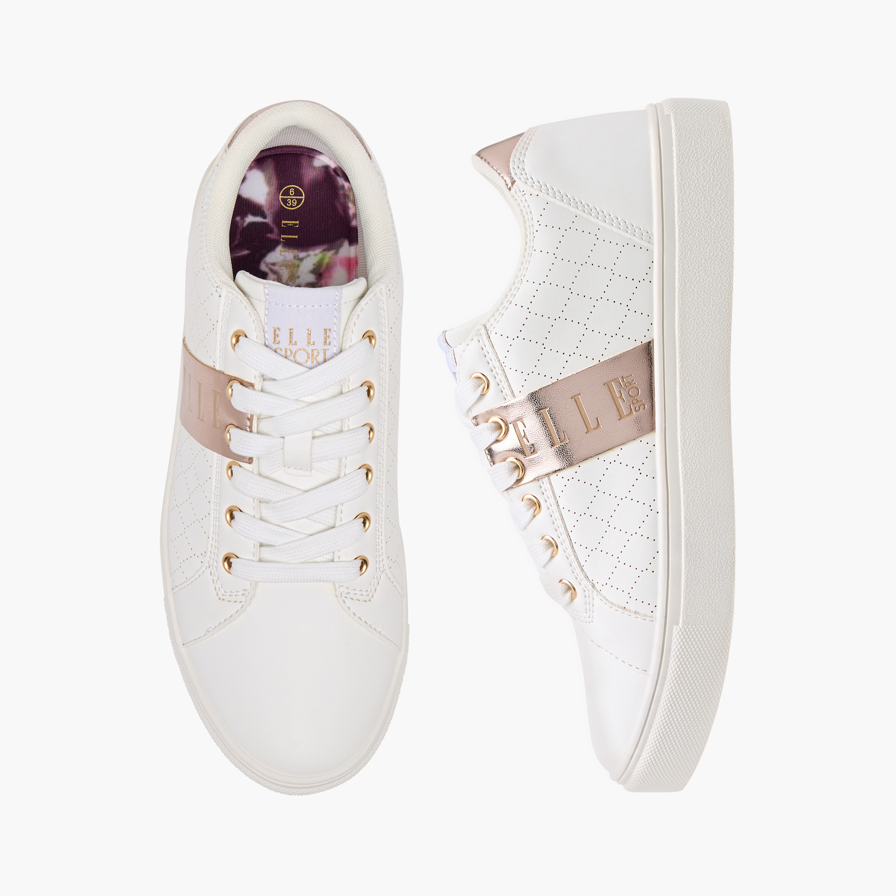 Elle Women's Logo Detail Sneakers with Lace-Up Closure-women-shoes-sneakers-image-1