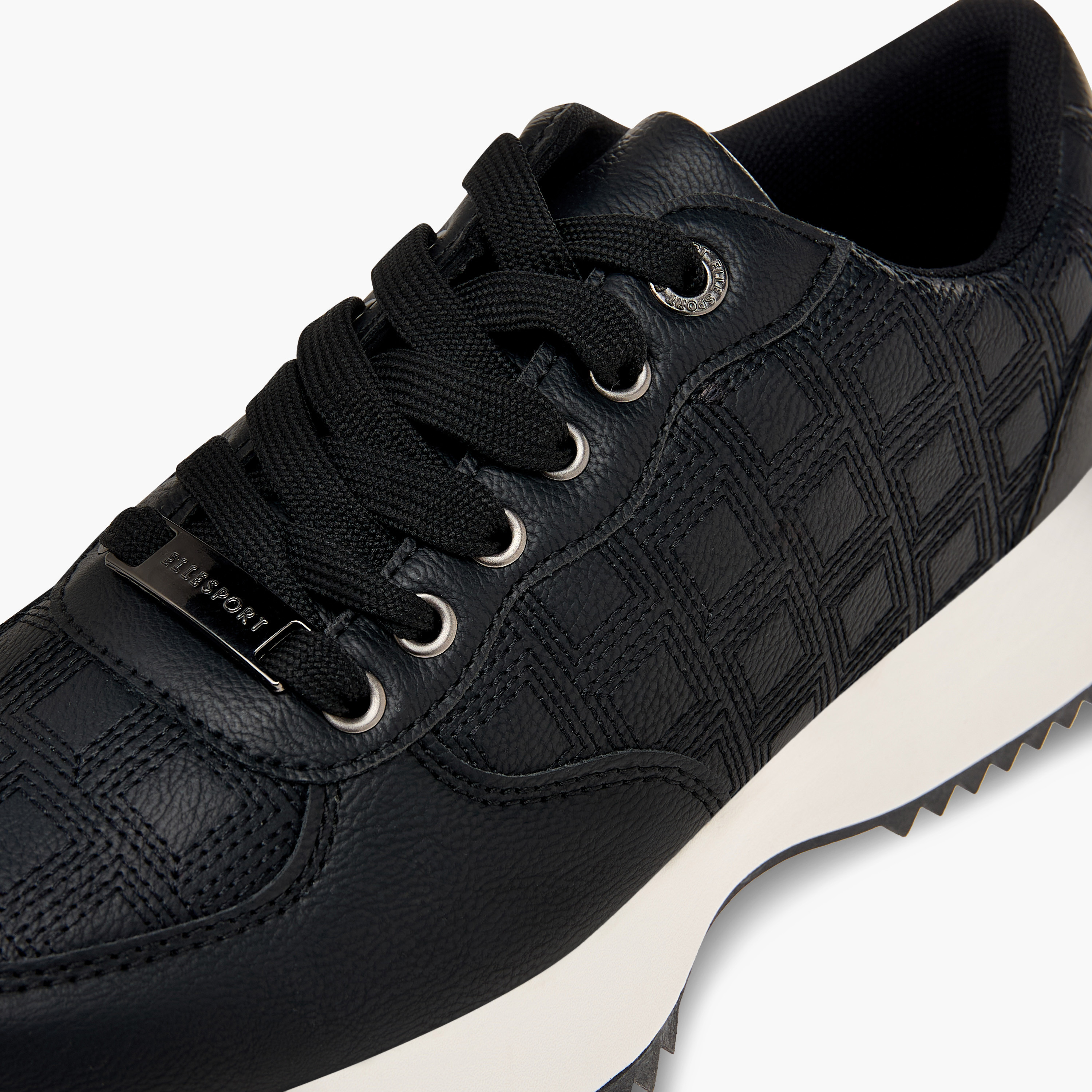 Elle Women's Textured Sneakers with Lace-Up Closure-women-shoes-sneakers-image-4