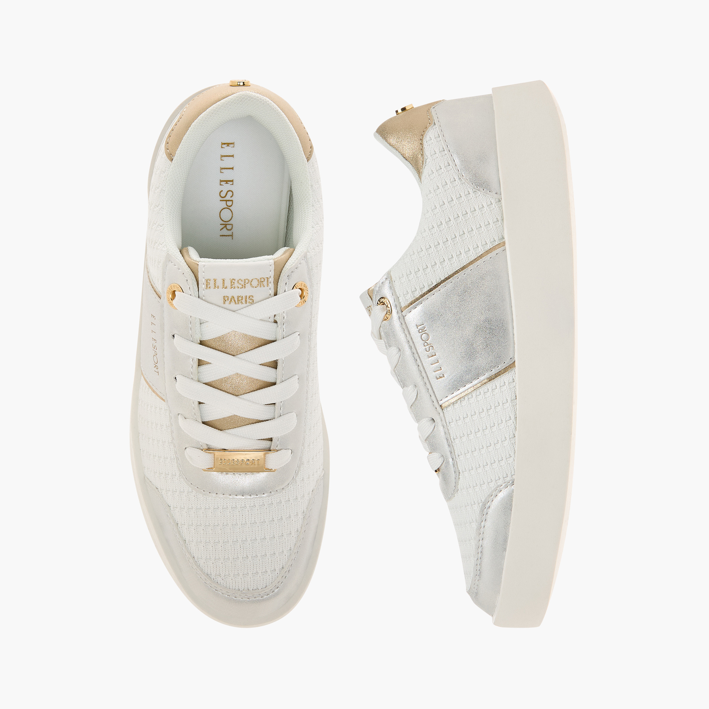 Elle Women's Textured Sneakers with Lace-Up Closure-women-shoes-sneakers-image-1