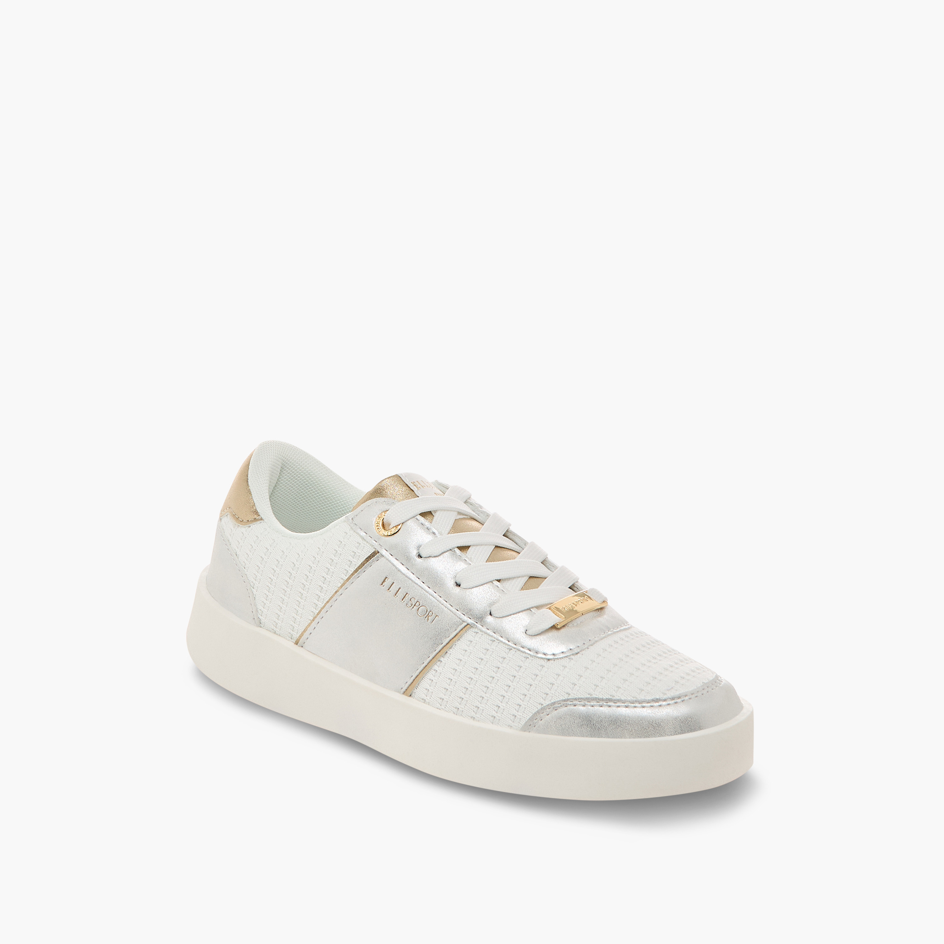 Elle Women's Textured Sneakers with Lace-Up Closure-women-shoes-sneakers-image-2