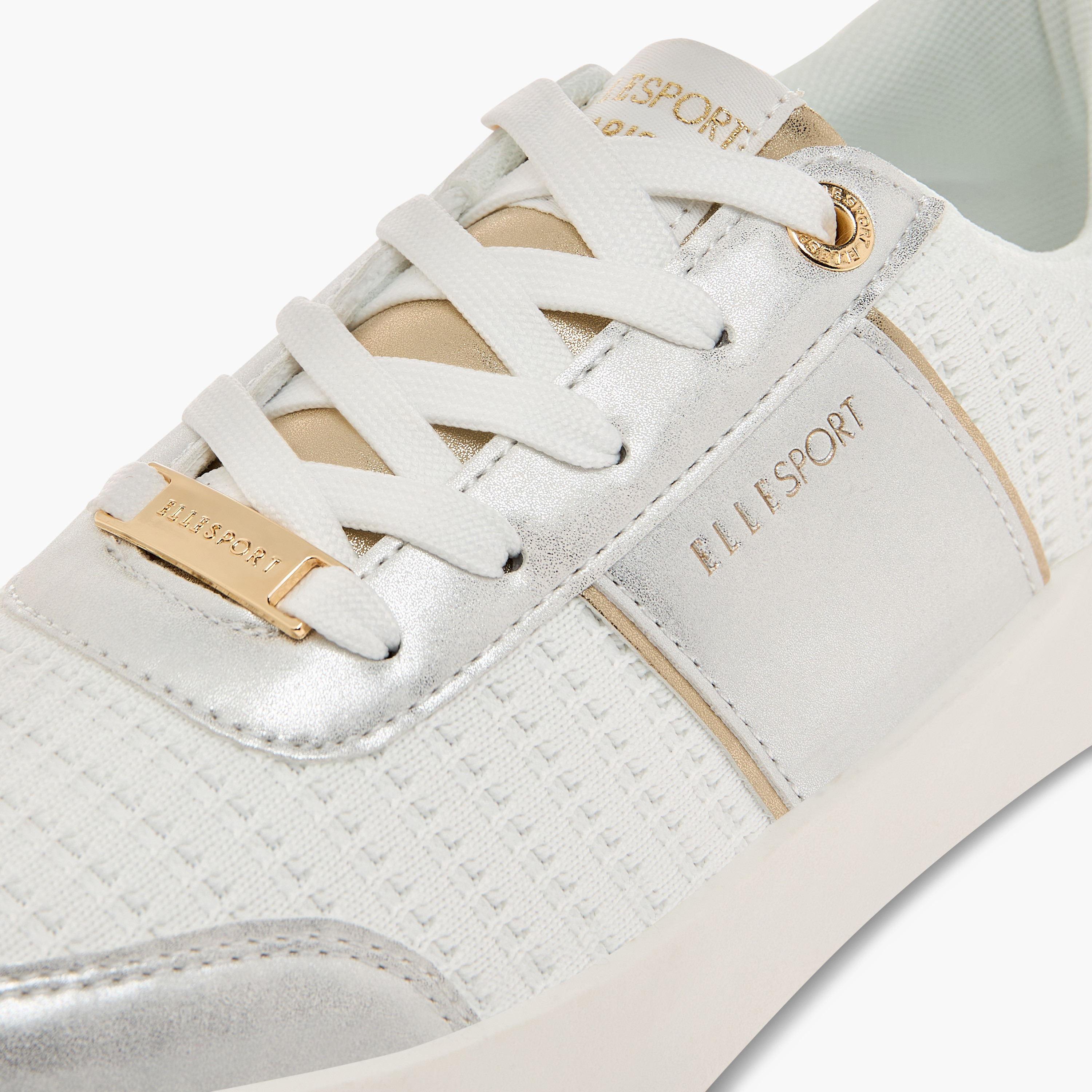 Elle Women's Textured Sneakers with Lace-Up Closure-women-shoes-sneakers-image-4
