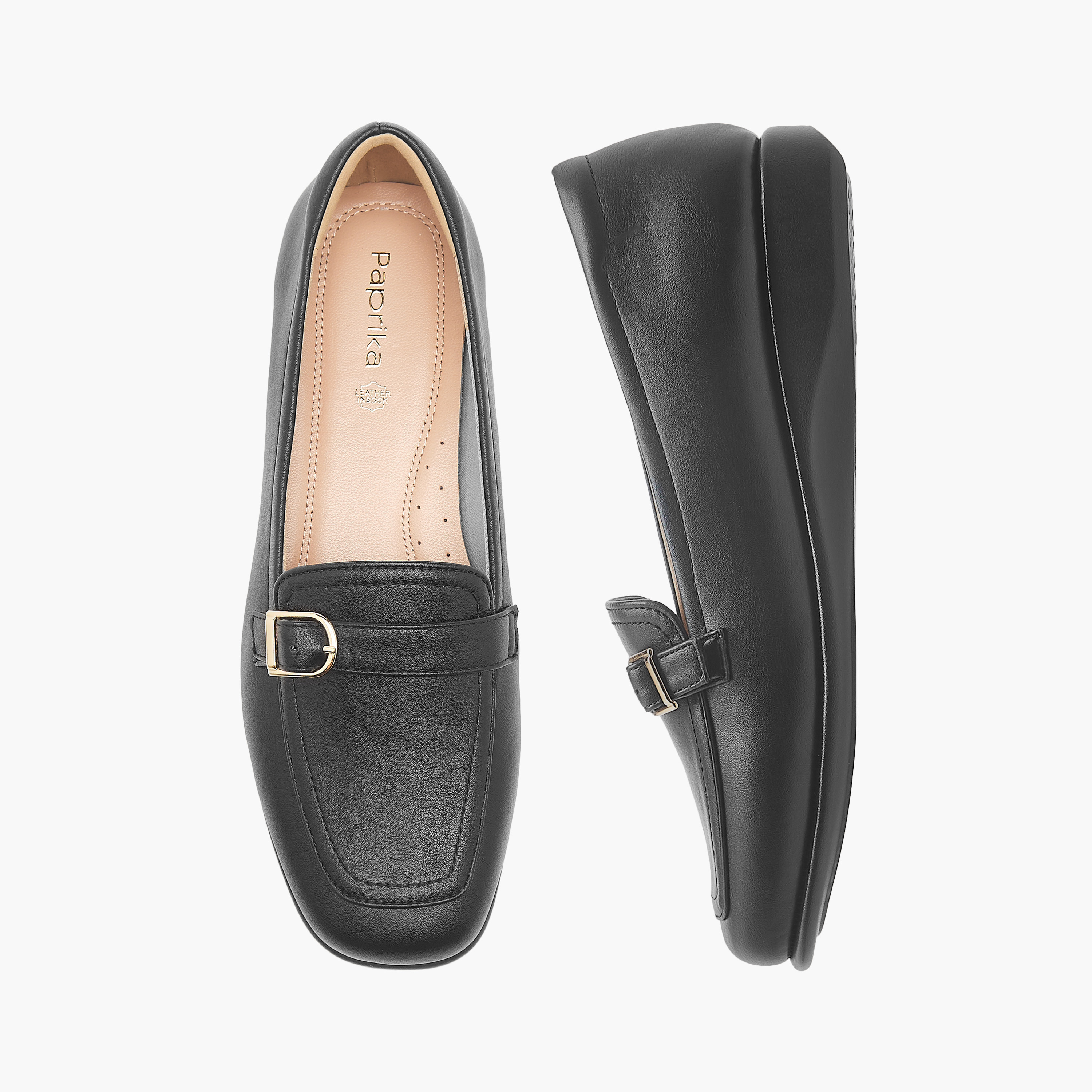 Paprika Solid Slip-On Comfort Loafers with Metal Accent-women-shoes-flats-loafers-image-1