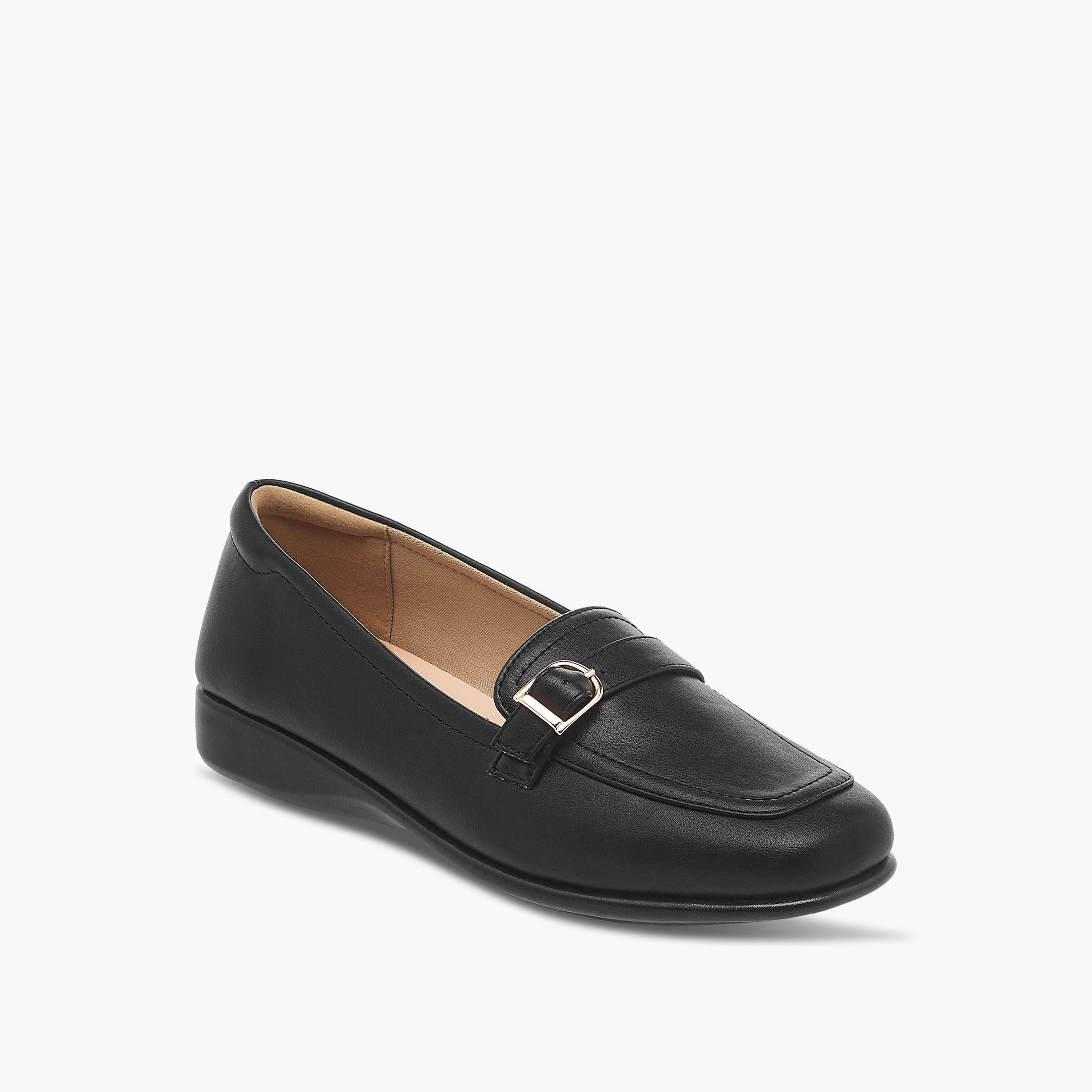 Paprika Solid Slip-On Comfort Loafers with Metal Accent-women-shoes-flats-loafers-image-2