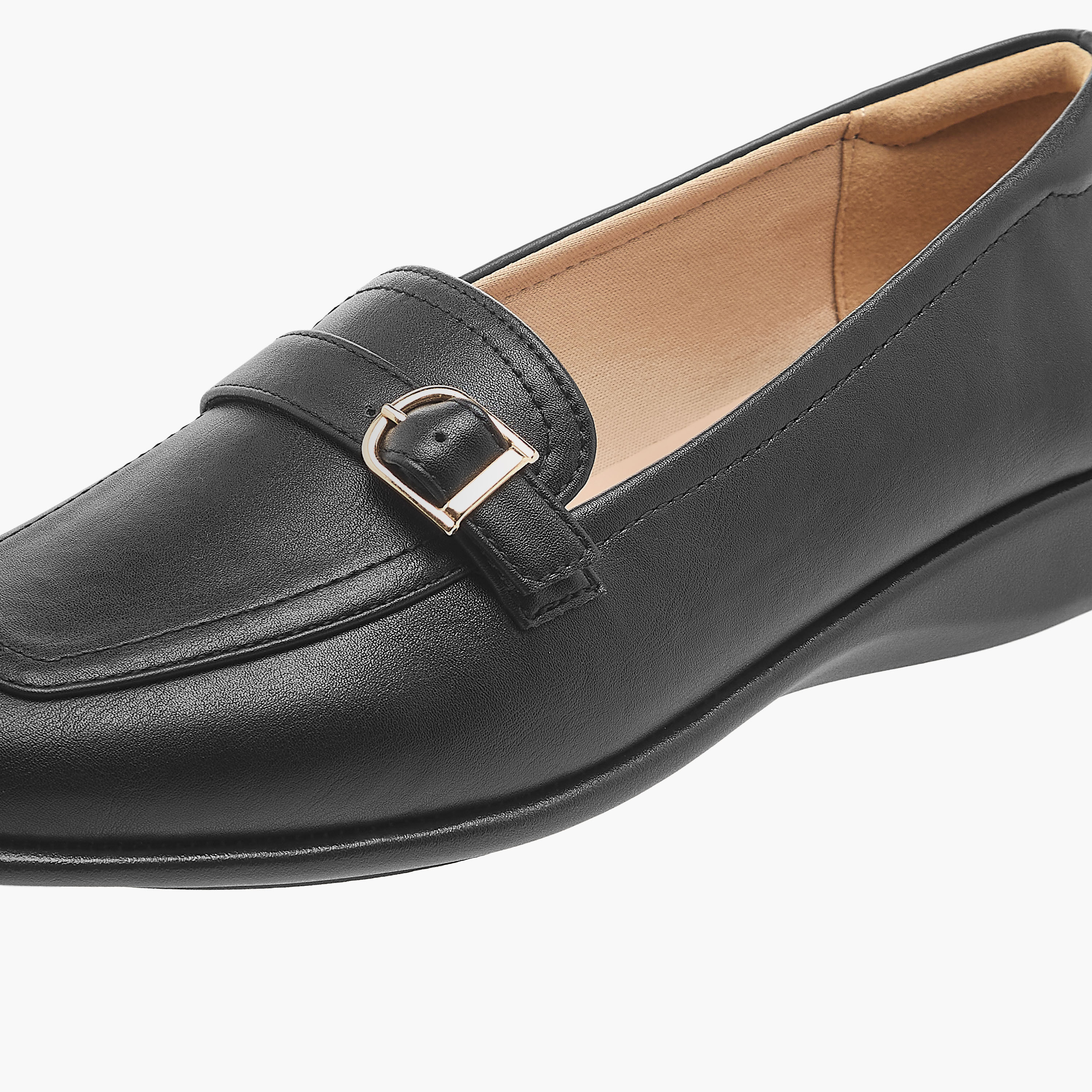 Paprika Solid Slip-On Comfort Loafers with Metal Accent-women-shoes-flats-loafers-image-4