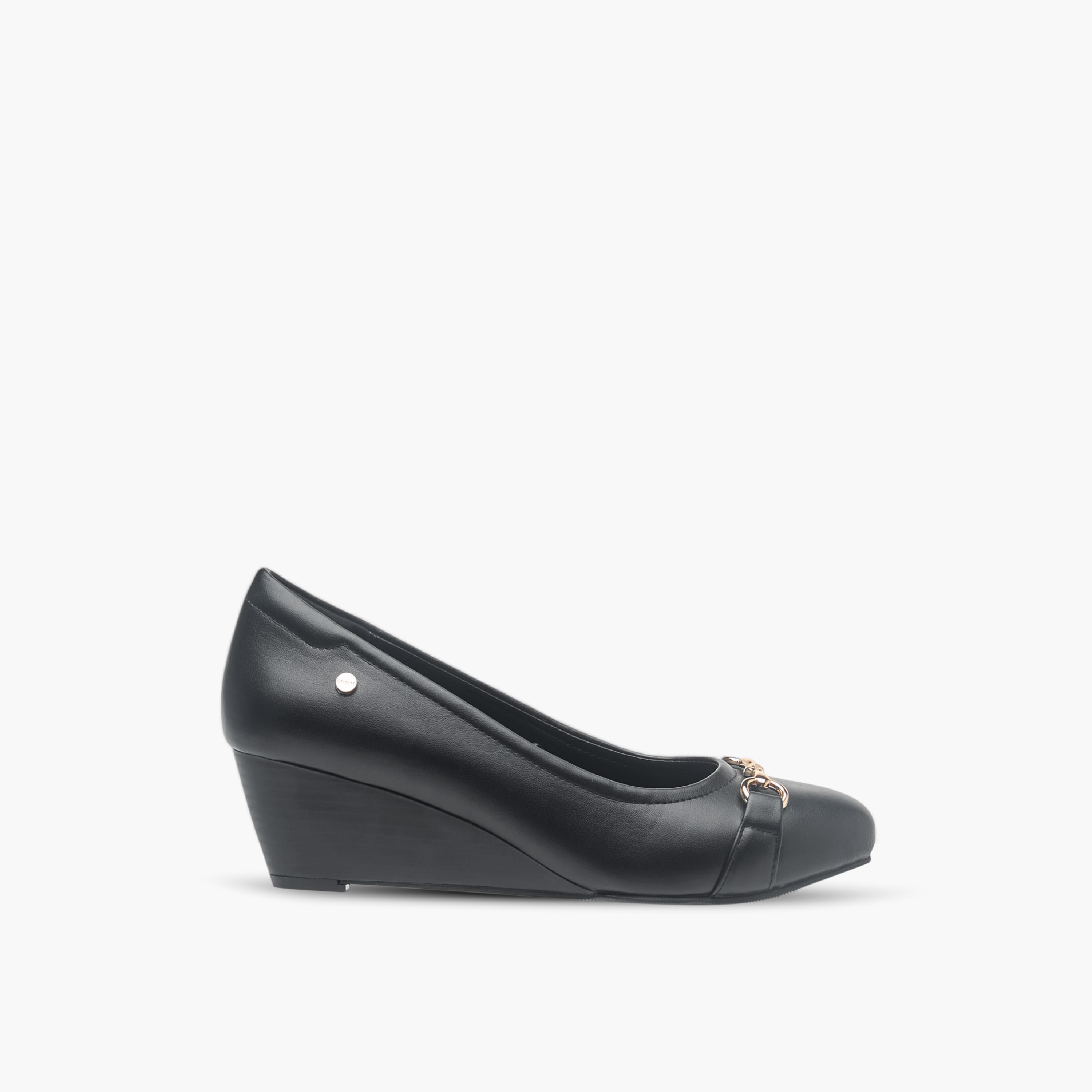 Celeste Women's Metal Accent Slip-On Ballerina Shoes with Wedge Heels-women-shoes-heels-image-3