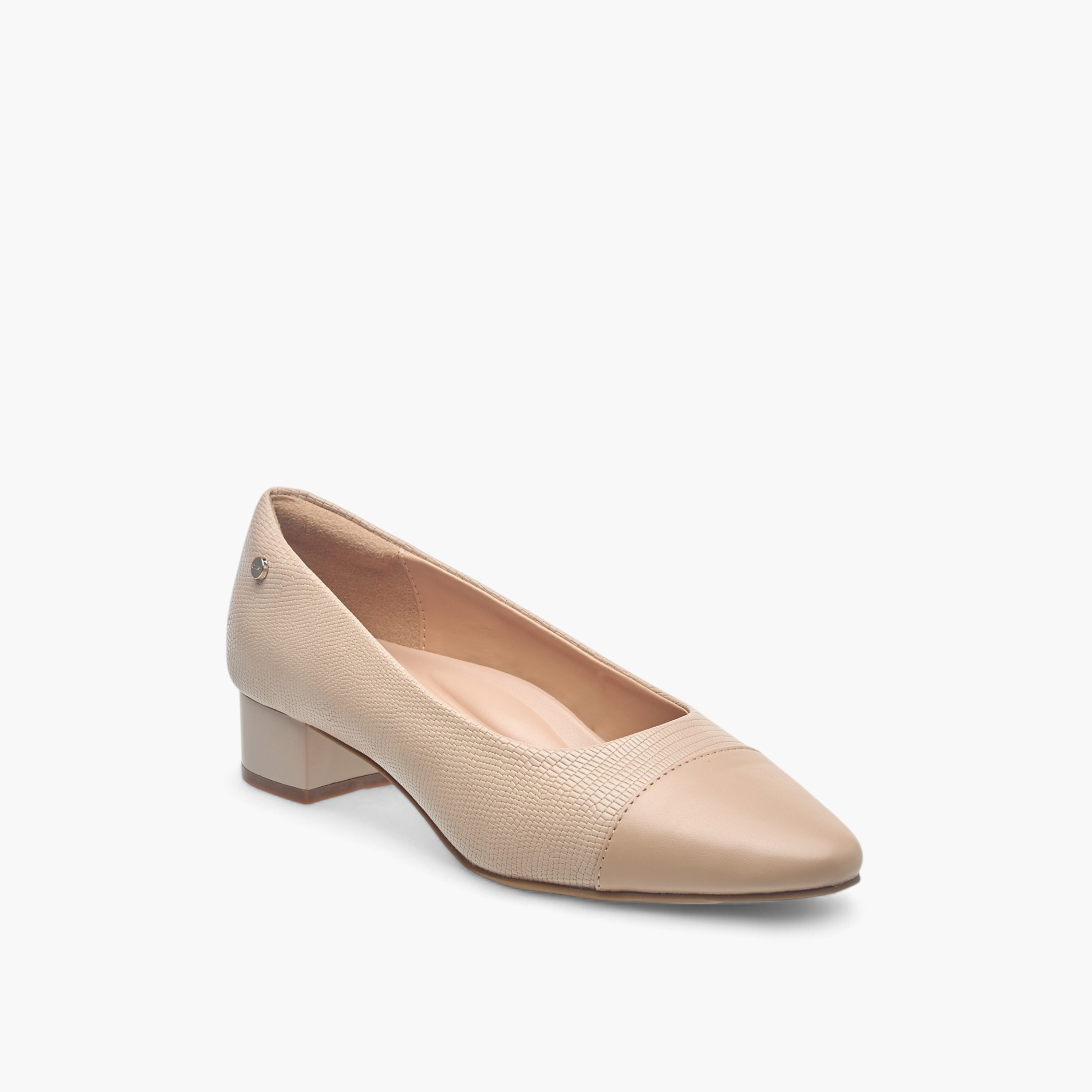 حذاء باليرينا سهل الارتداء بارز الملمس بكعب سميك للنساء من سيليست-women-shoes-heels-image-2