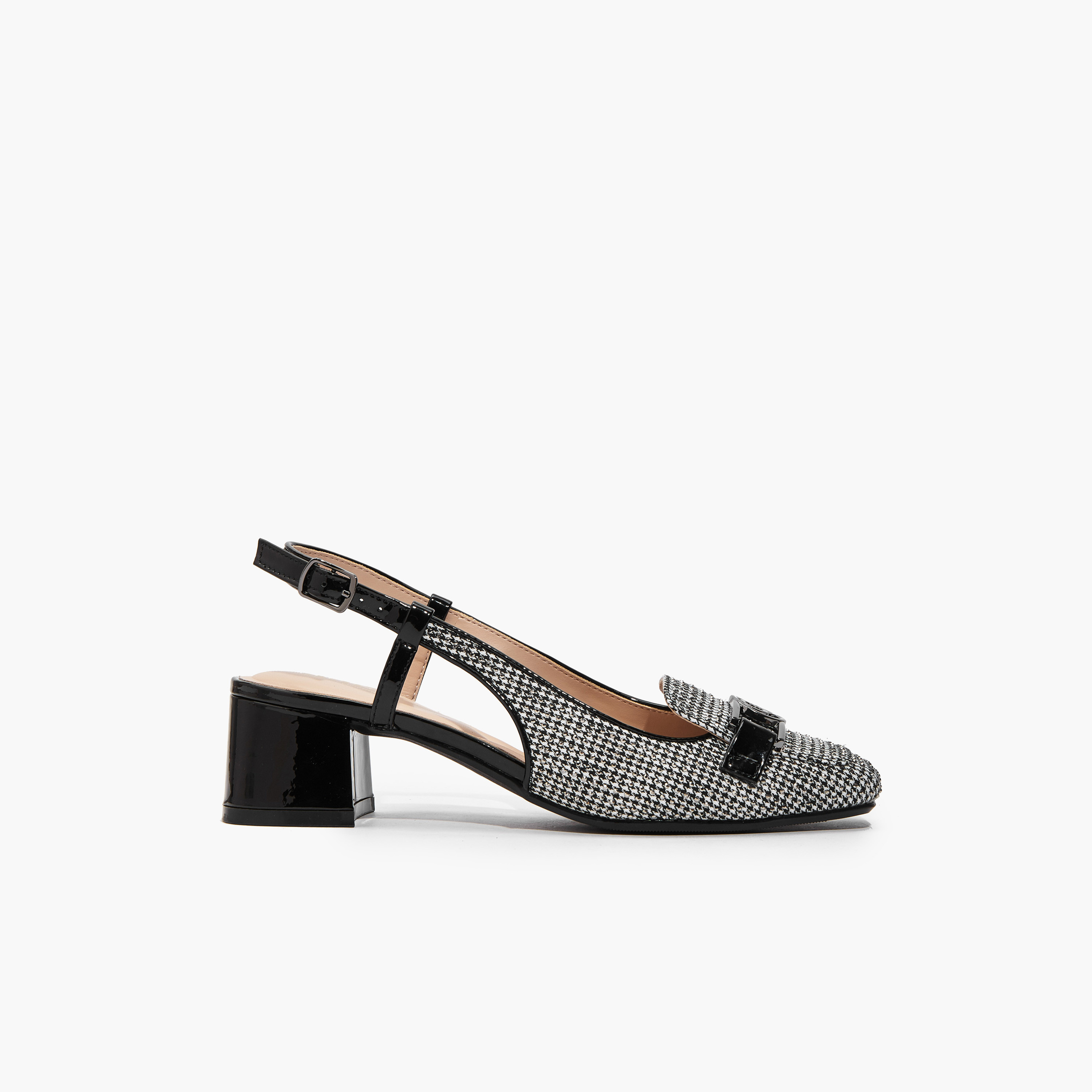 Celeste Women Checked Block Heel Sandals-women-shoes-heels-image-2